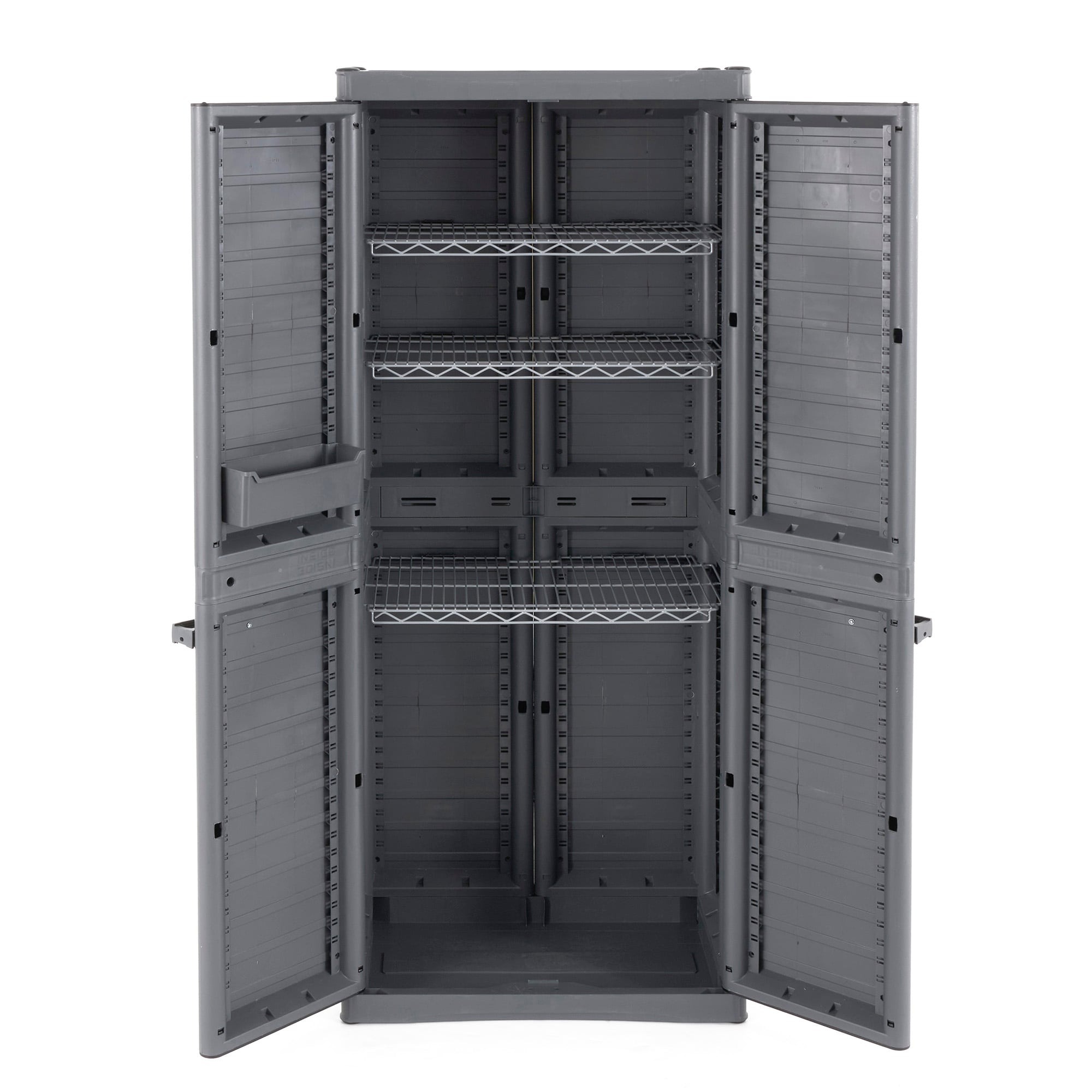 Gabinete de Almacenamiento Utilitario de Plástico Gris/Negro Autosoportado de Gracious Living de 17 pulgadas de ancho x 69 pulgadas de alto 290691