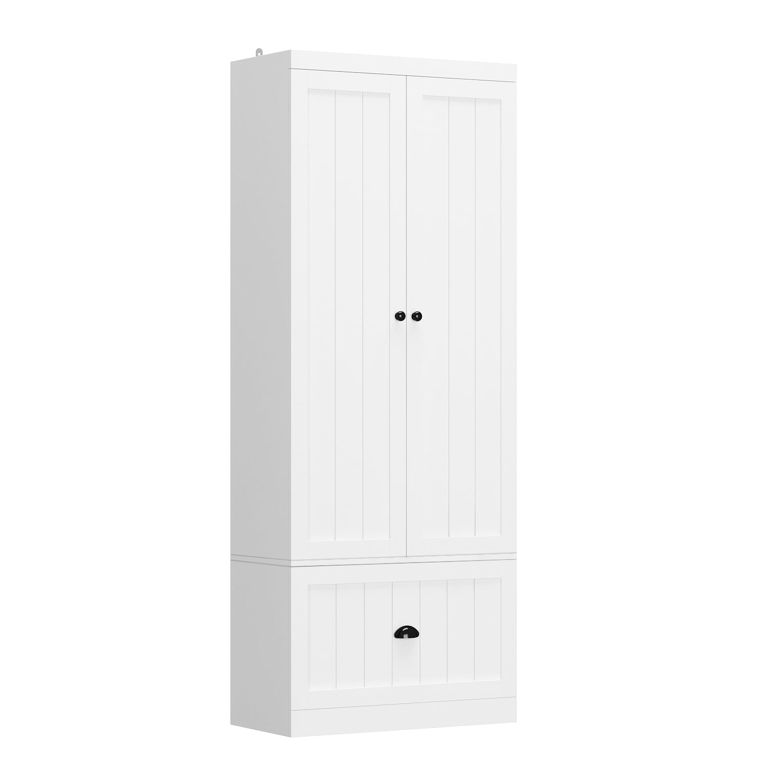 Gabinete de almacenamiento utility independiente de madera compuesta blanca FUFU&GAGA 27.6 pulgadas de ancho x 70.9 pulgadas de alto LJY-KF020324-01