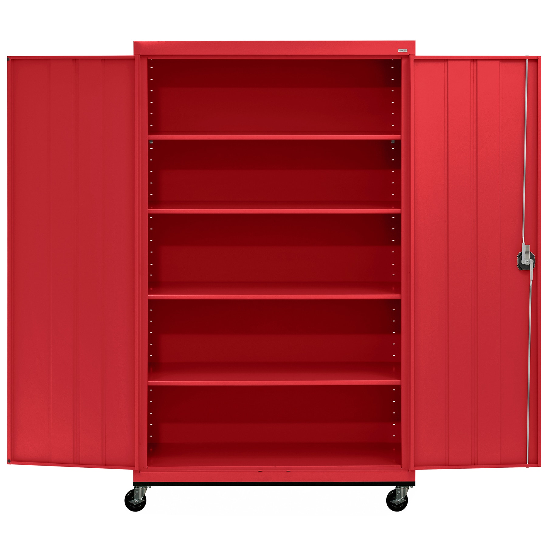 Gabinete de garaje de acero independiente en rojo de 46 pulgadas de ancho x 78 pulgadas de alto x 24 pulgadas de profundidad Sandusky TA4R462472-01