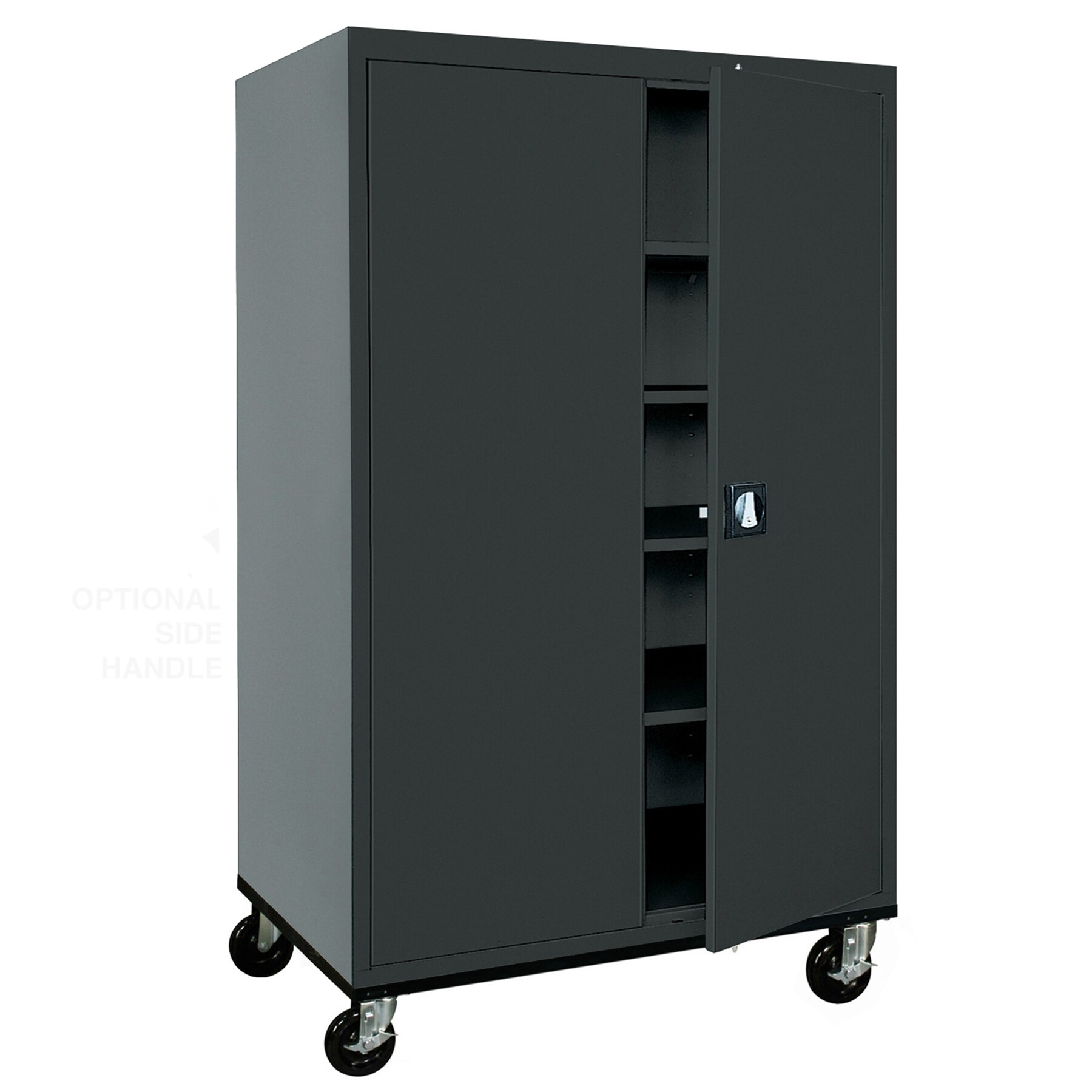 Gabinete de Garaje de Acero Independiente en Negro de 46 pulgadas de Ancho x 78 pulgadas de Alto x 24 pulgadas de Profundidad Sandusky TA4R462472-09