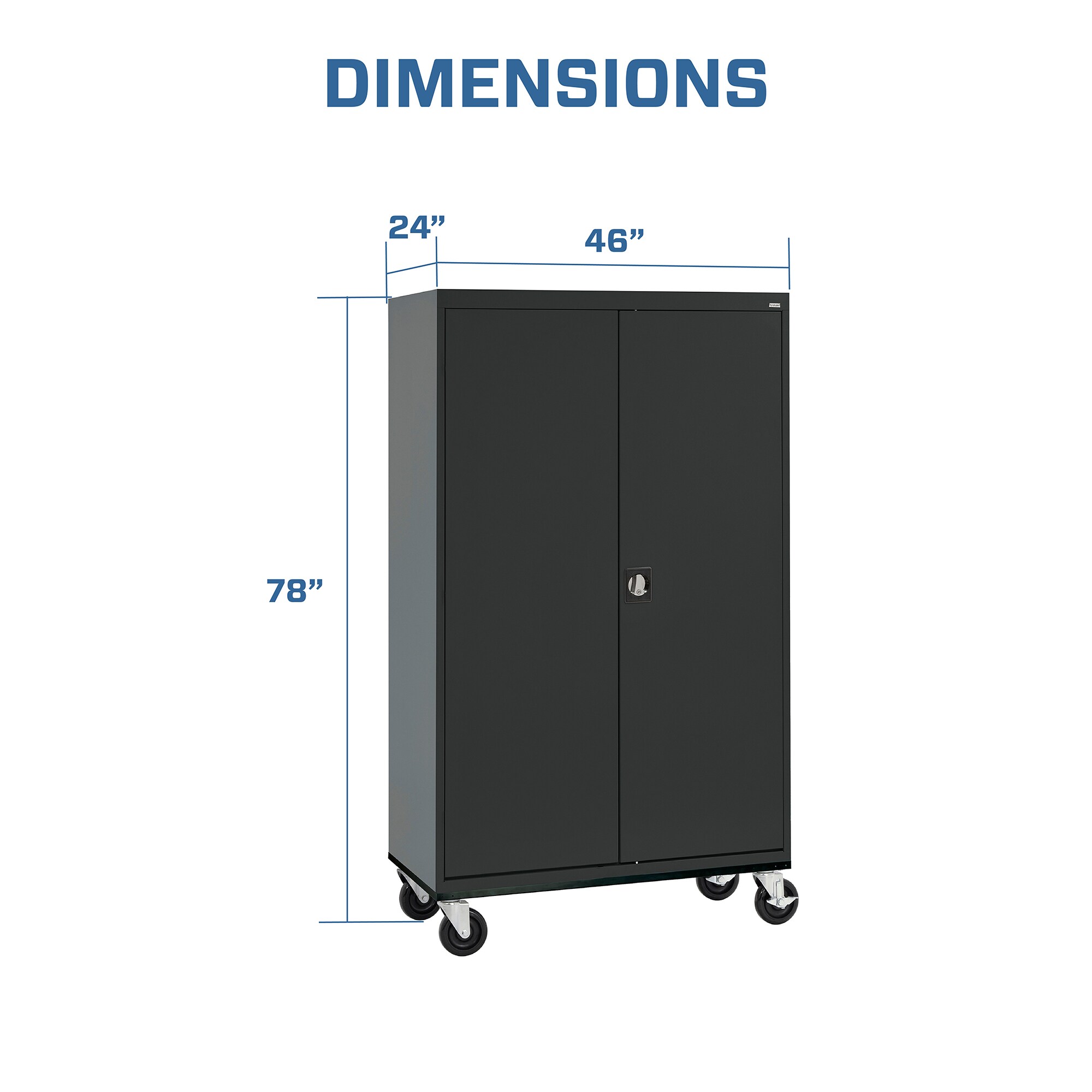 Gabinete de Garaje de Acero Independiente en Negro de 46 pulgadas de Ancho x 78 pulgadas de Alto x 24 pulgadas de Profundidad Sandusky TA4R462472-09