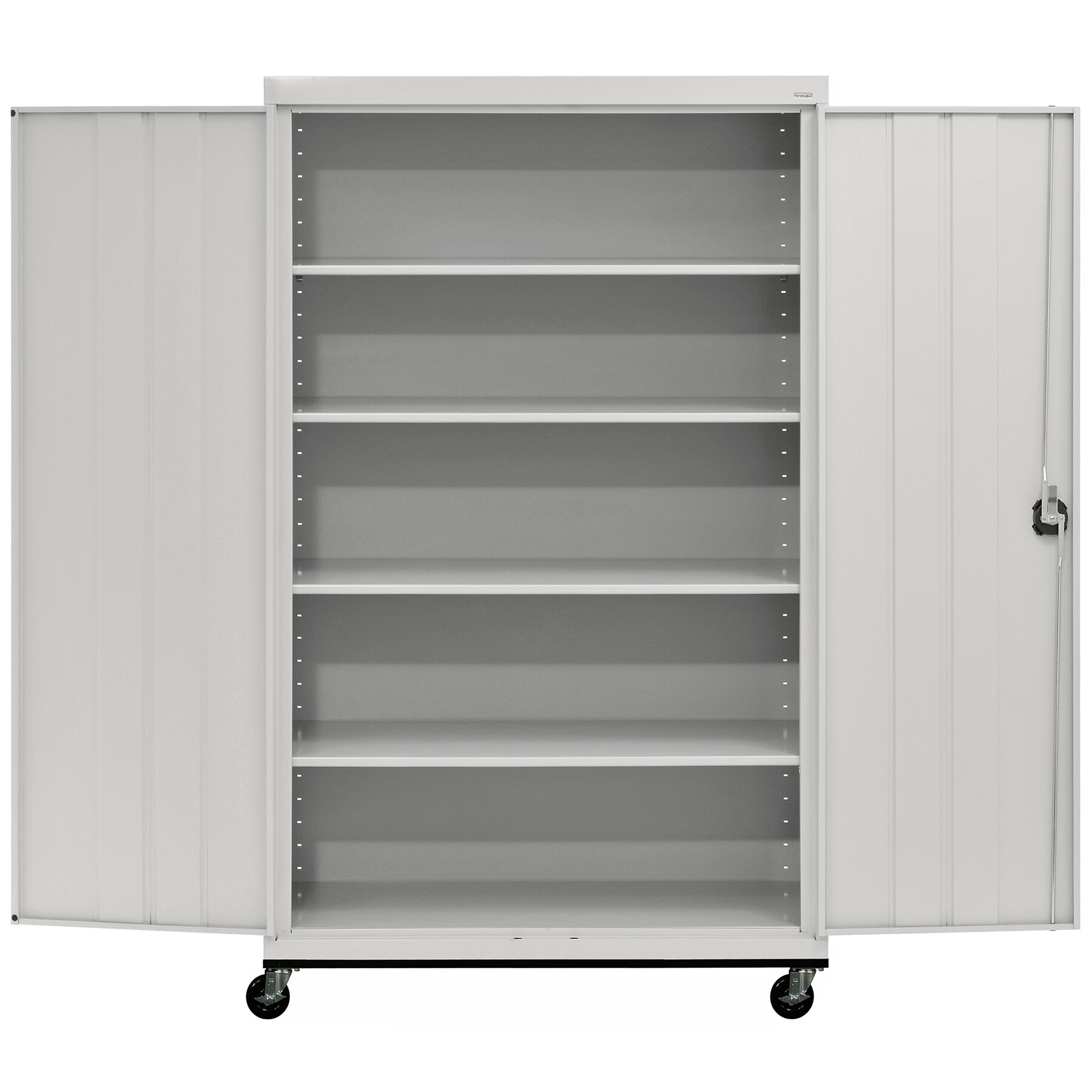 Gabinete de garaje independiente de acero en gris de 46 pulgadas de ancho x 78 pulgadas de alto x 24 pulgadas de profundidad Sandusky TA4R462472-05