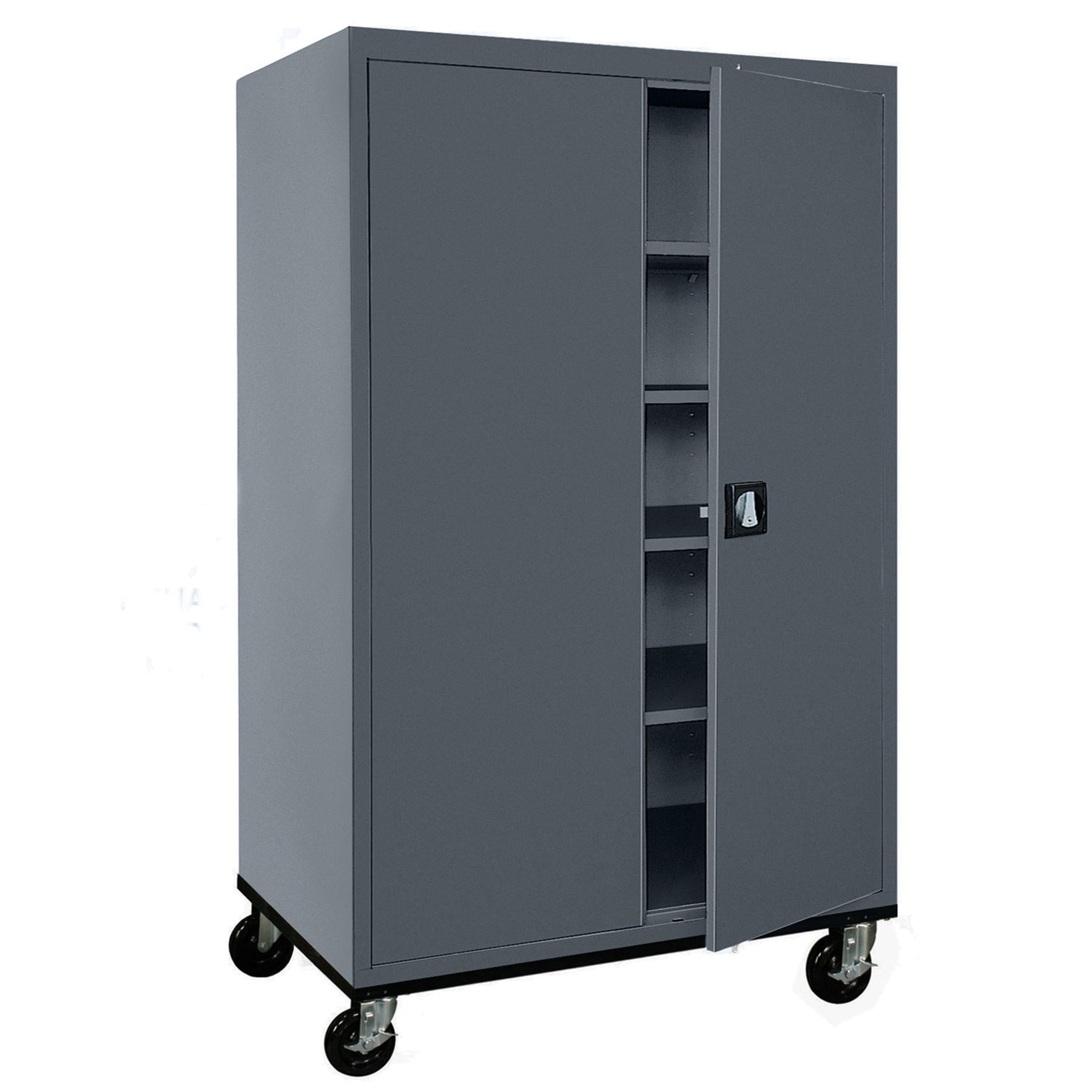 Gabinete de garaje independiente de acero en gris de 46 pulgadas de ancho x 78 pulgadas de alto x 24 pulgadas de profundidad de Sandusky TA4R462472-02