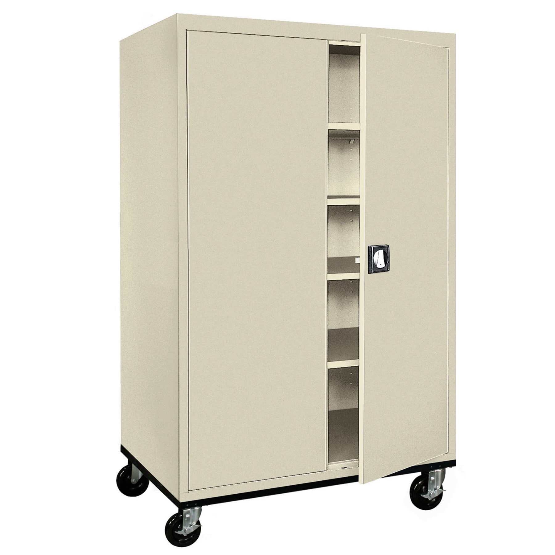 Gabinete de garaje de acero independiente en marrón/beige de 46 pulgadas de ancho x 78 pulgadas de alto x 24 pulgadas de profundidad Sandusky TA4R462472-07