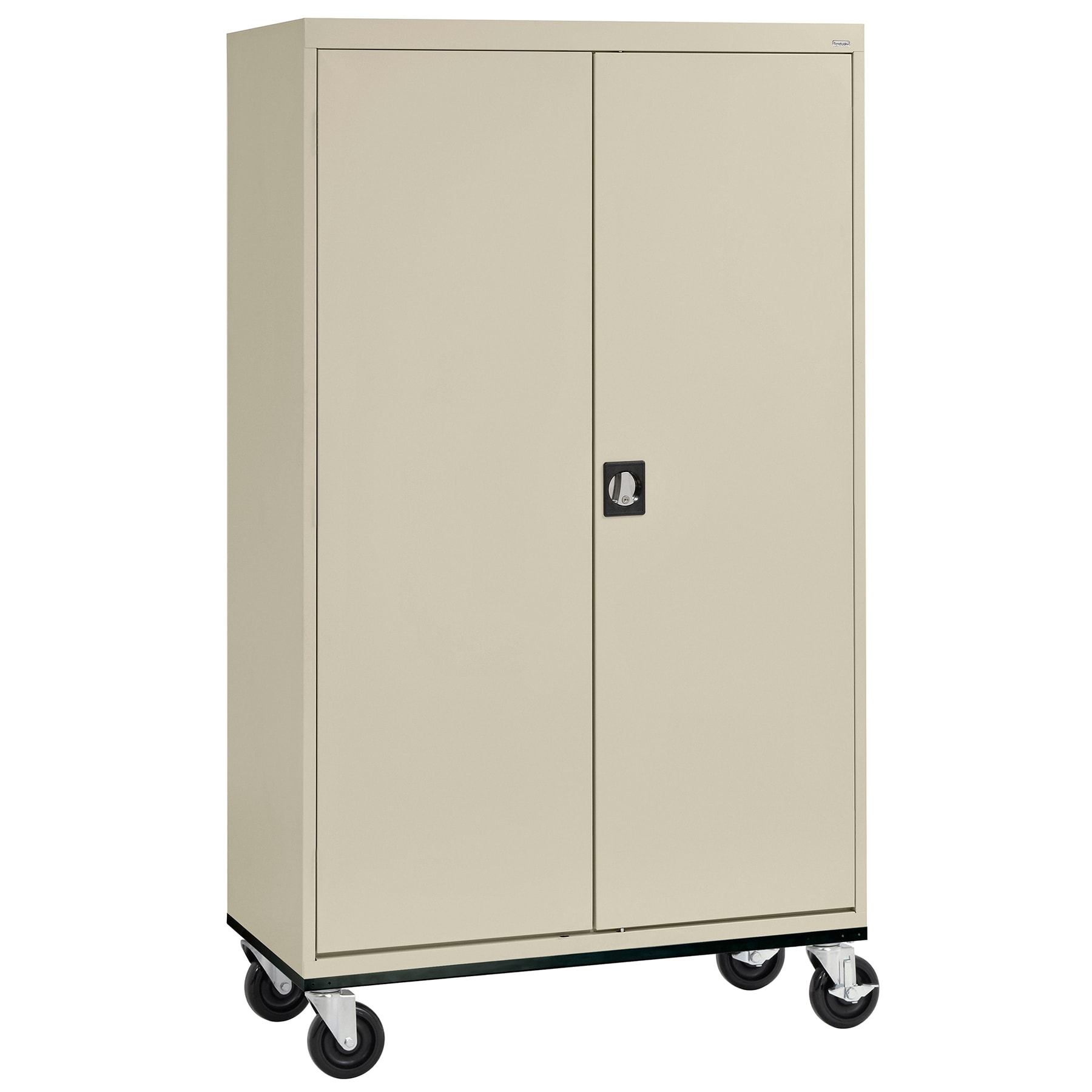 Gabinete de garaje de acero independiente en marrón/beige de 46 pulgadas de ancho x 78 pulgadas de alto x 24 pulgadas de profundidad Sandusky TA4R462472-07