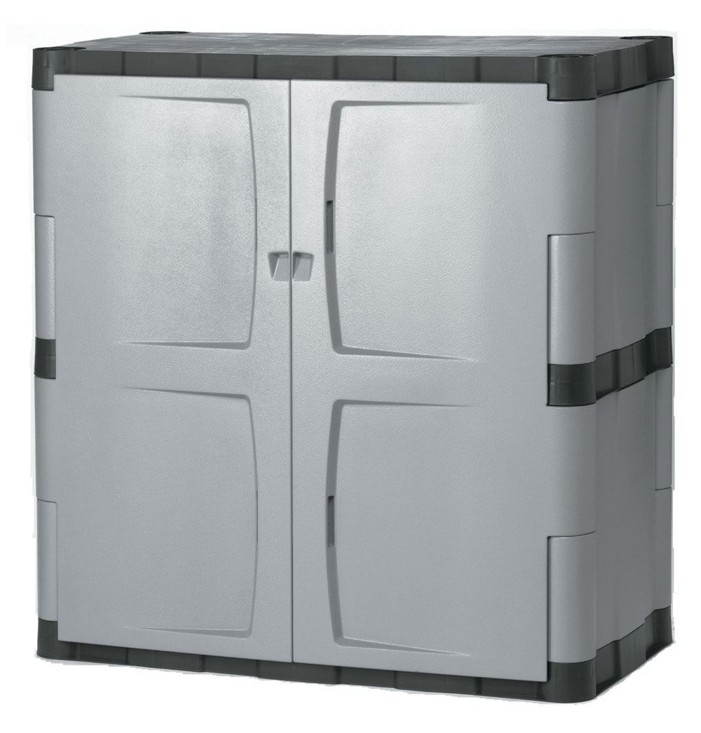Gabinete de Plástico Independiente para Garaje en Gris de 36 pulgadas de ancho x 37 pulgadas de alto x 18 pulgadas de fondo Rubbermaid FG708500MICHR