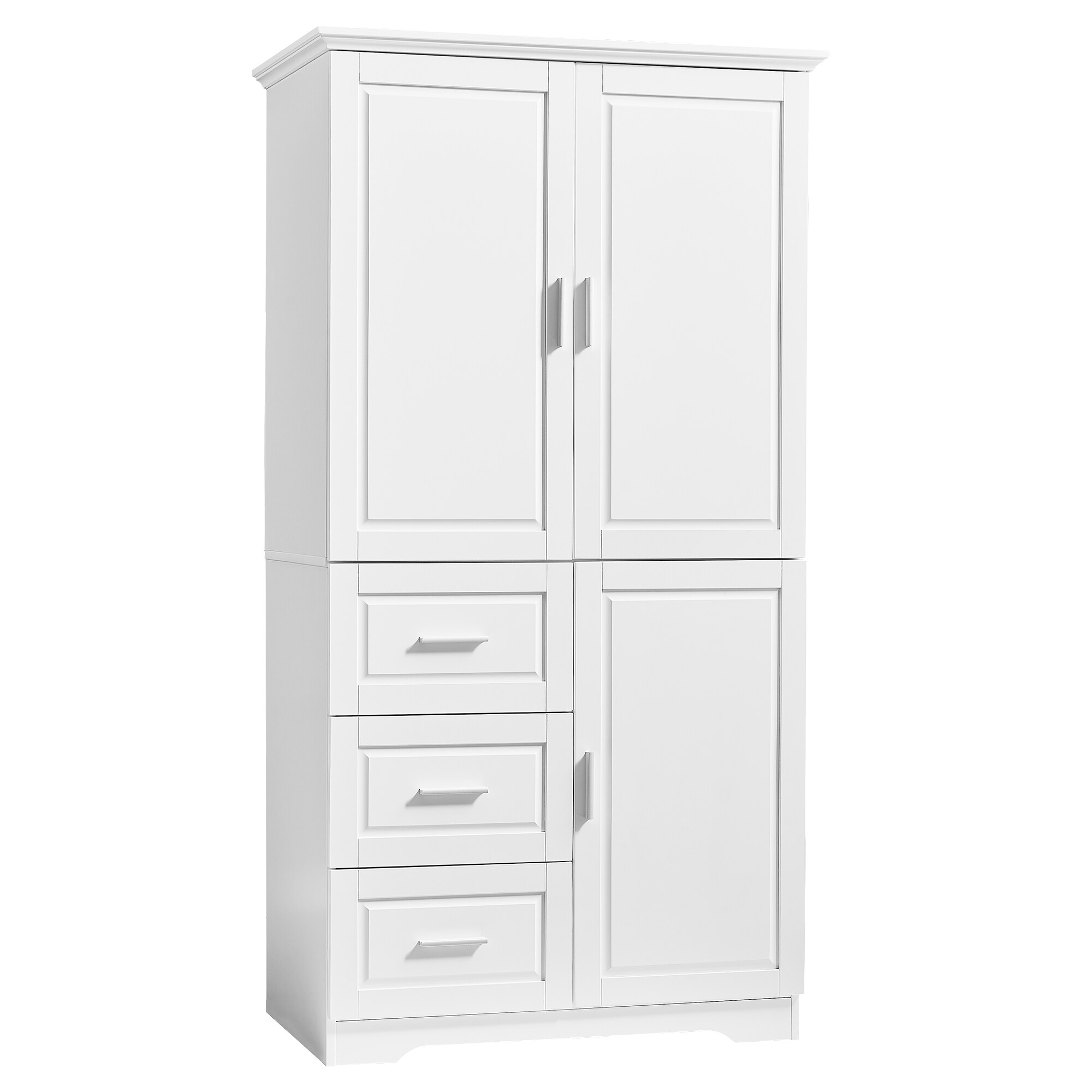 Gabinete de almacenamiento utilitario independiente o para montar en la pared de MDF blanco Siavonce 19.6 pulgadas de ancho x 62.2 pulgadas de alto FZ65921