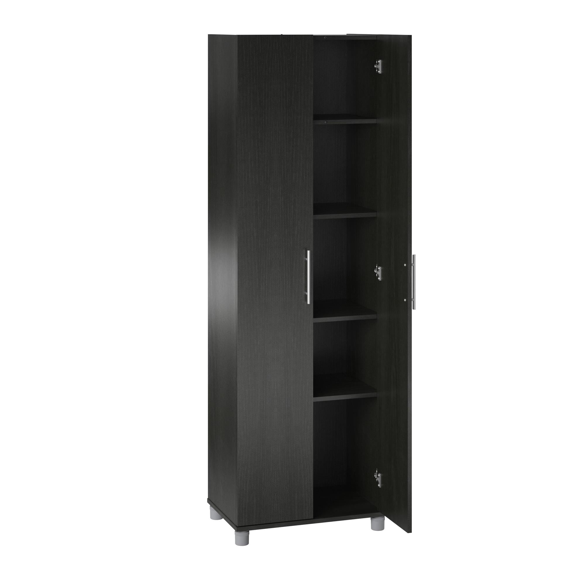Gabinete de almacenamiento de utilidad independiente de madera compuesta de Roble Negro/Roble Nocturno Ameriwood Home Camberly 23.7 pulgadas de ancho x 74.3 pulgadas de alto 2579335COM