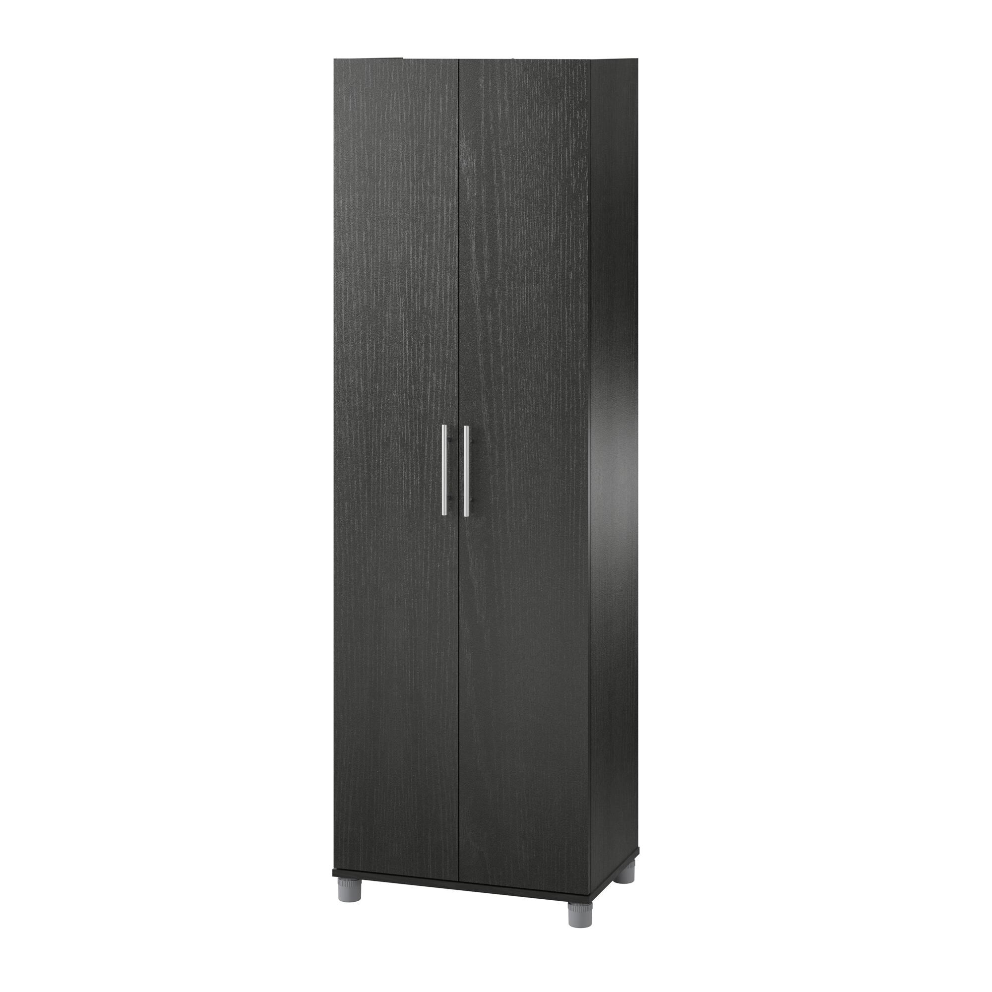 Gabinete de almacenamiento de utilidad independiente de madera compuesta de Roble Negro/Roble Nocturno Ameriwood Home Camberly 23.7 pulgadas de ancho x 74.3 pulgadas de alto 2579335COM