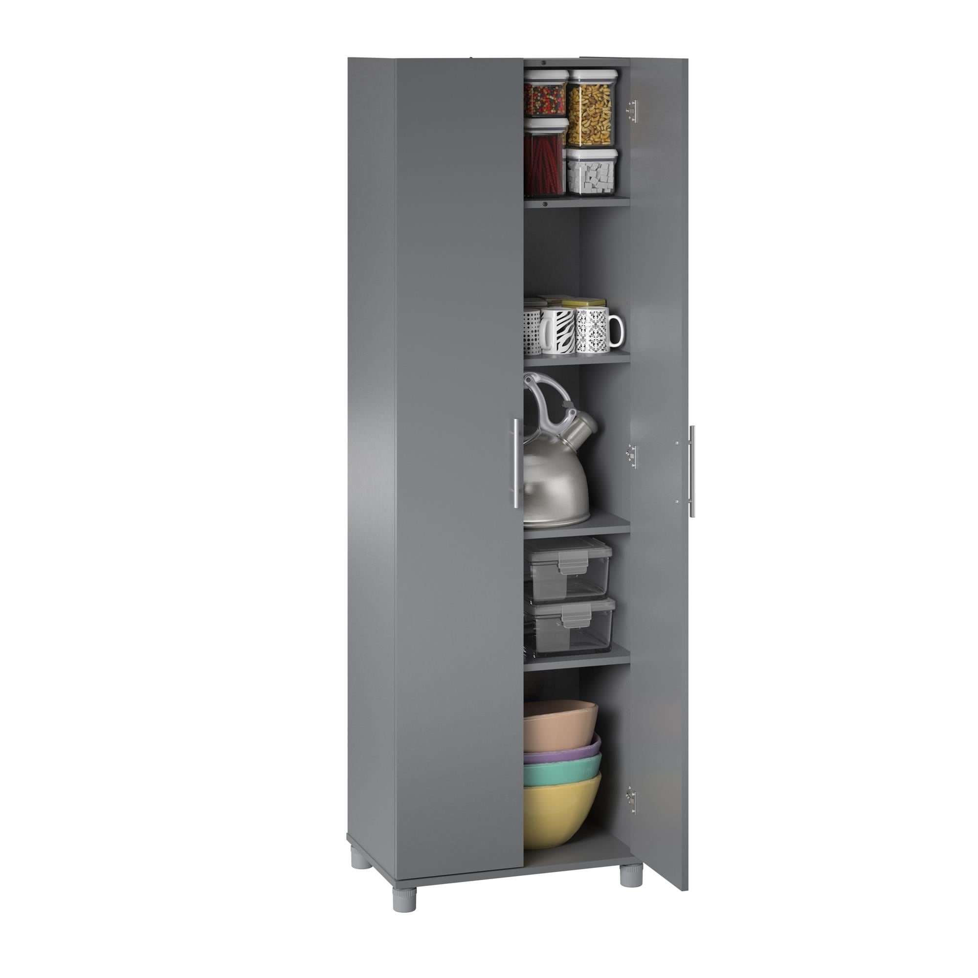 Gabinete de almacenamiento de utilidad independiente de compuesto de madera color gris grafito/gris grafito Ameriwood Home Camberly 23.7 pulgadas de ancho x 74.29 pulgadas de alto 2579408COM