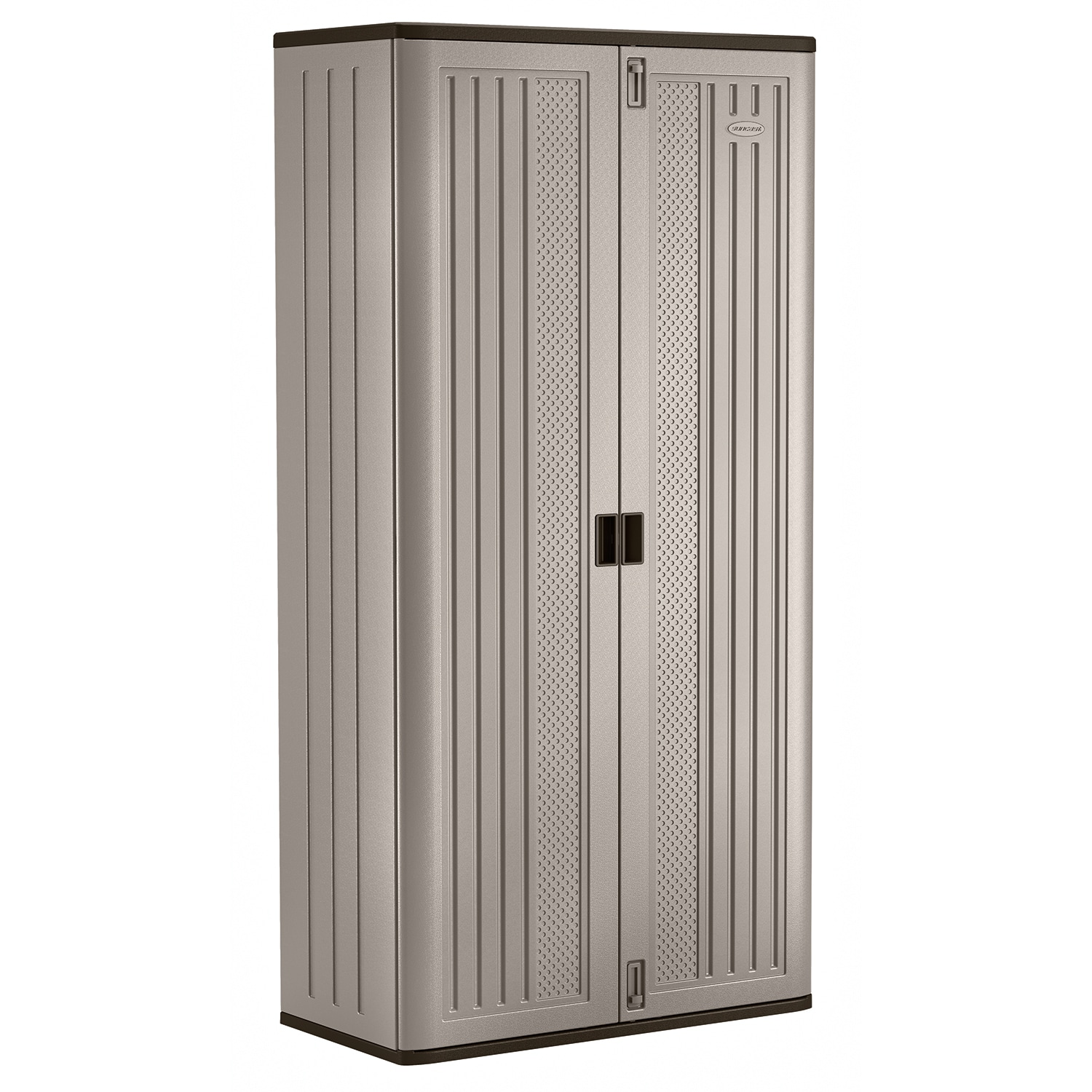 Gabinete de plástico independiente para garaje en gris de 40 pulgadas de ancho x 80.25 pulgadas de alto x 20.25 pulgadas de profundidad Suncast BMC8000D