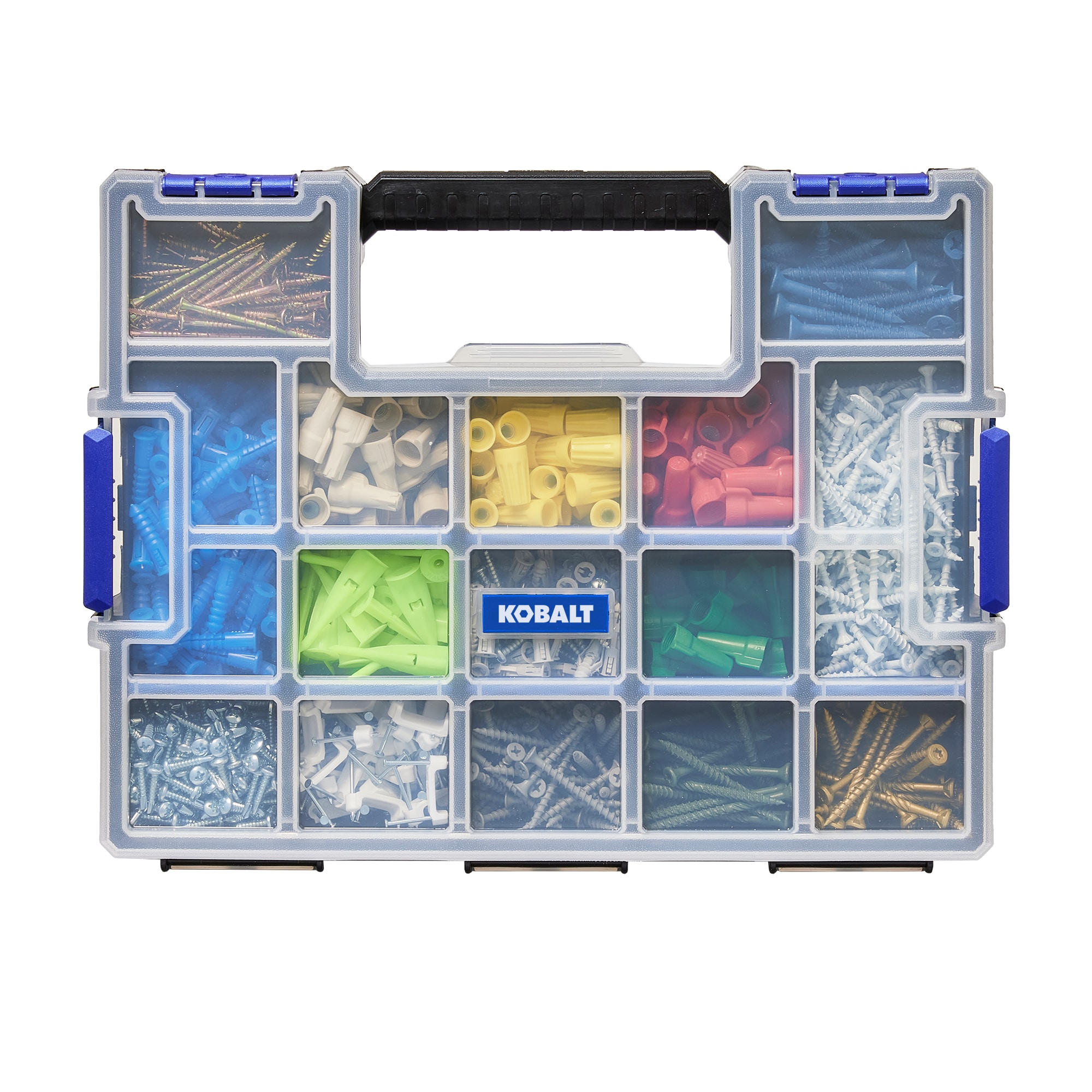 Organizador de plástico grande para piezas pequeñas con 15 compartimentos Kobalt KUDC104