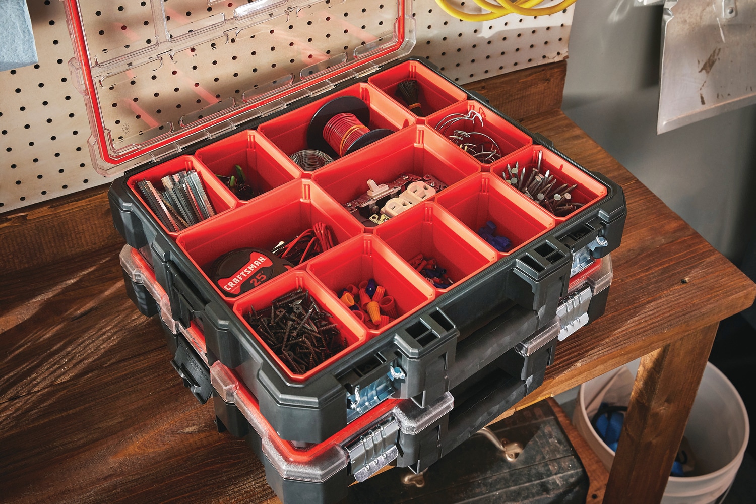 Organizadores Profesionales CRAFTSMAN 12 Compartimentos Plástico para Piezas Pequeñas CMST14520
