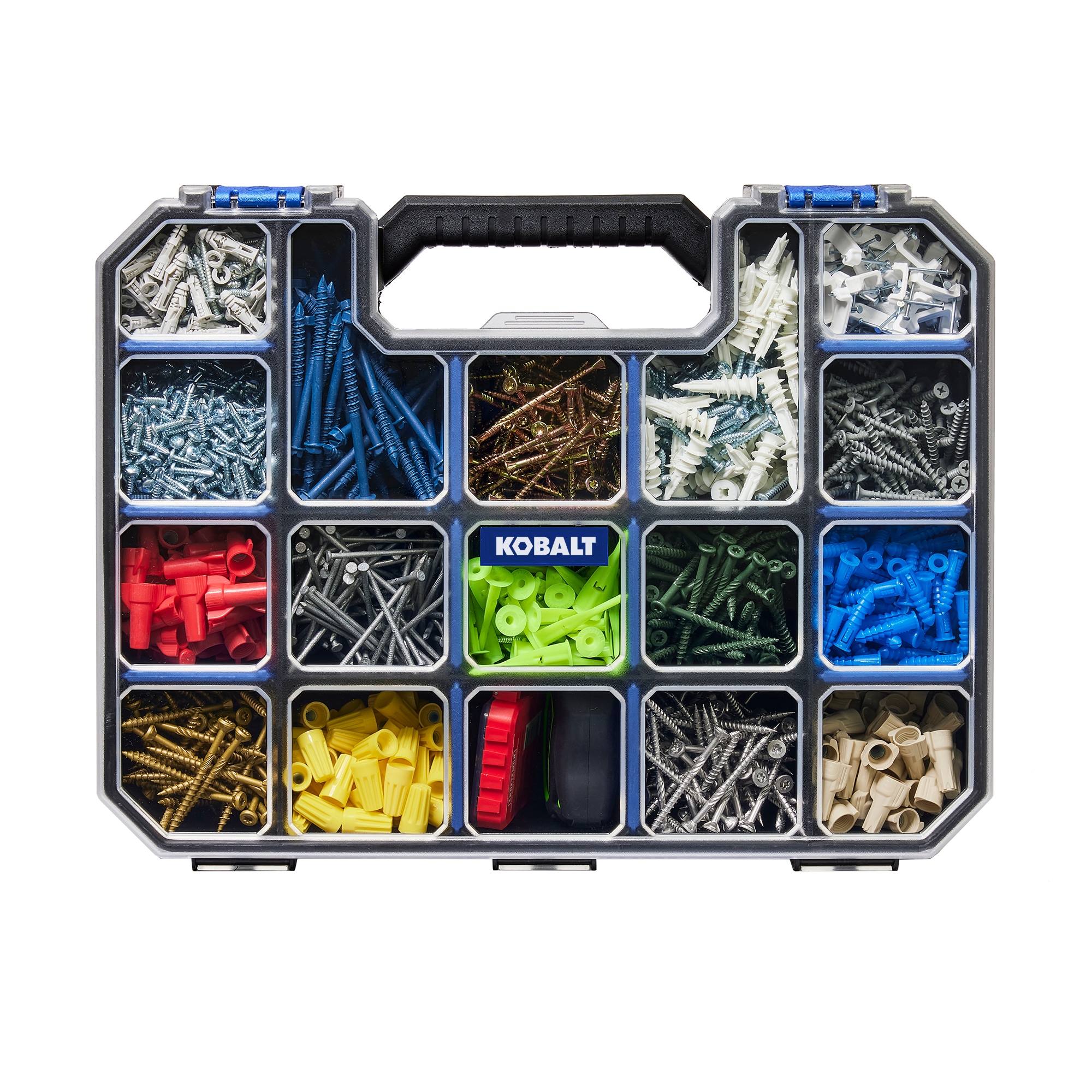 Organizador de plástico grande para pequeñas piezas con 17 compartimentos Kobalt KDPD103