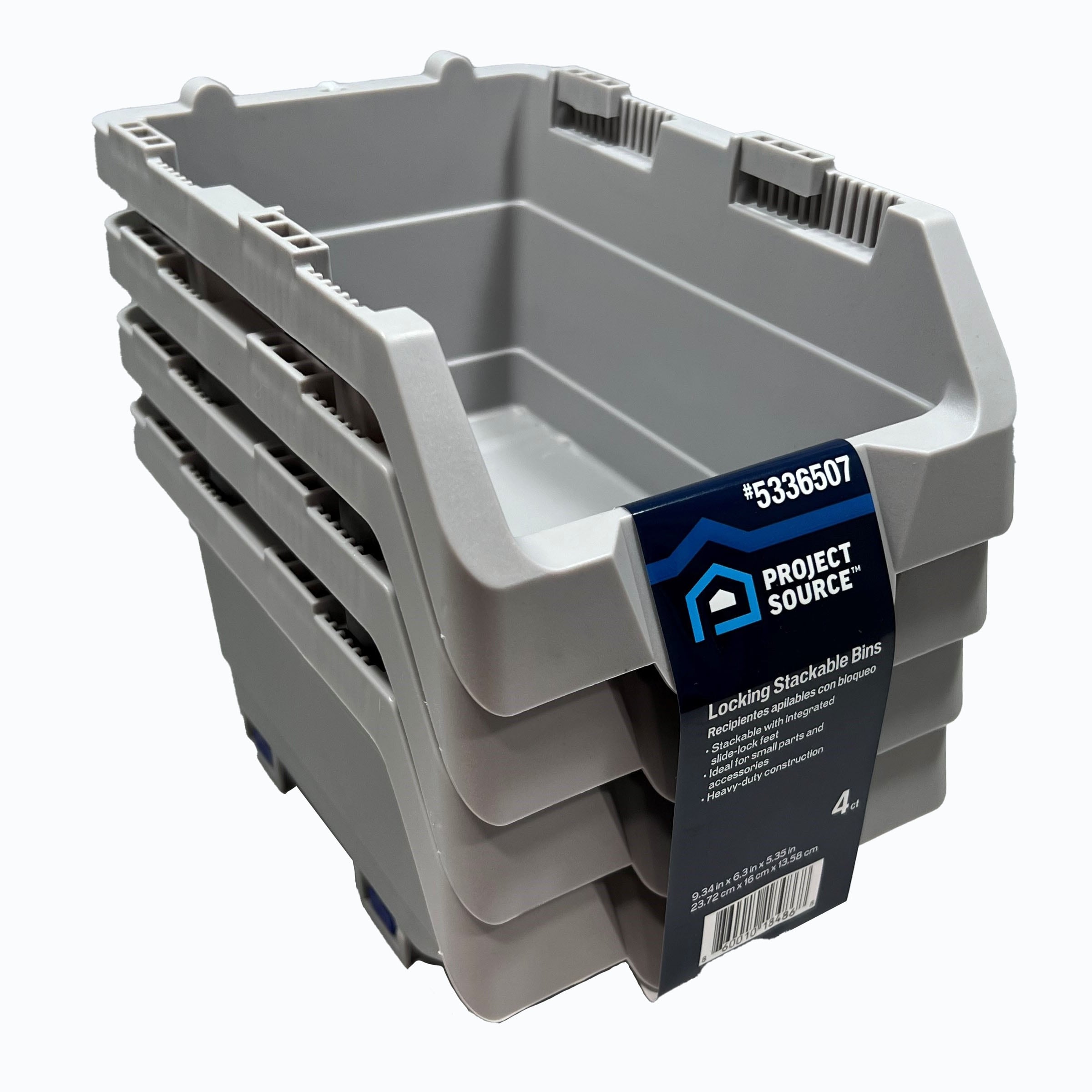 Organizador de piezas pequeñas de plástico de 1 compartimiento Project Source Click Bins 9002LW