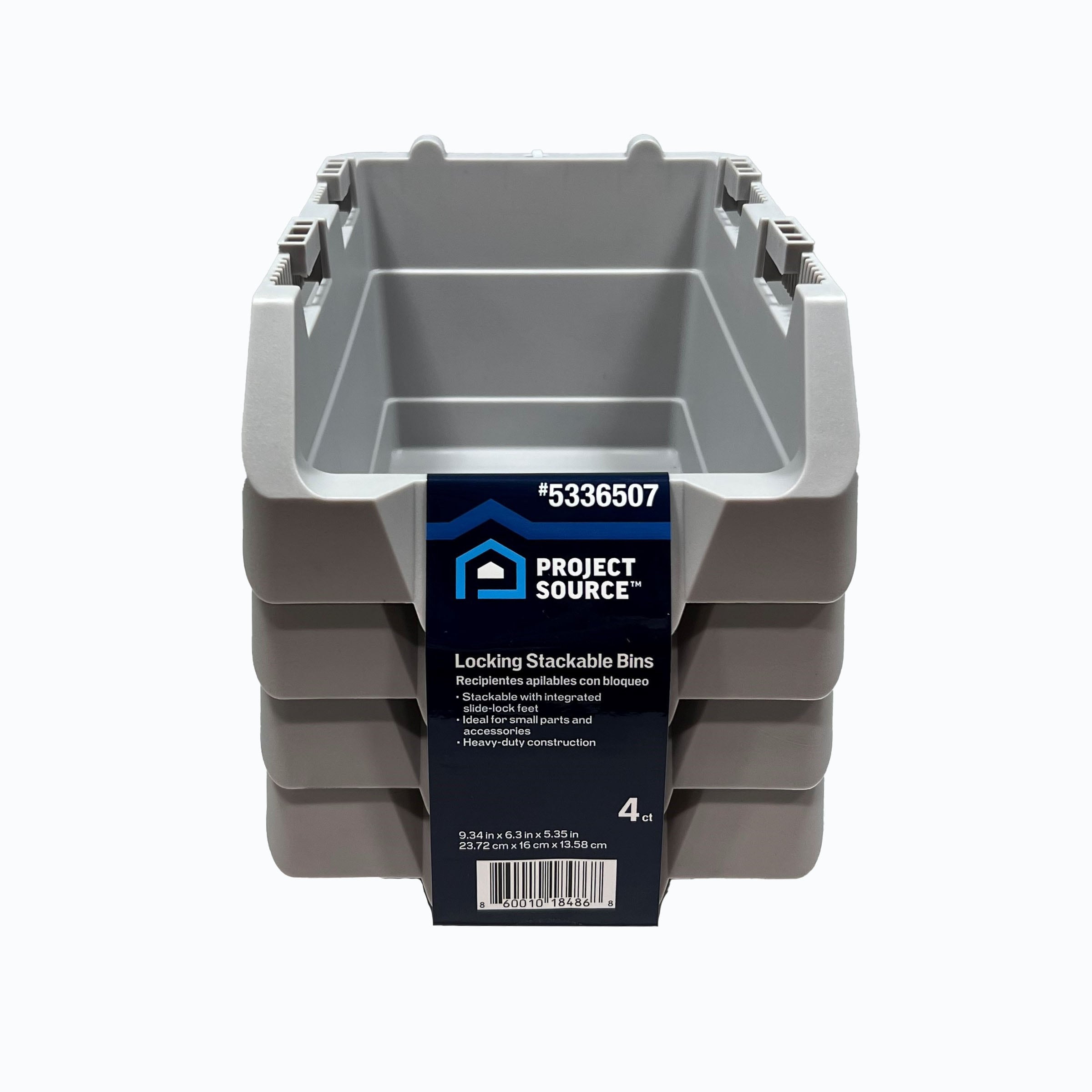Organizador de piezas pequeñas de plástico de 1 compartimiento Project Source Click Bins 9002LW