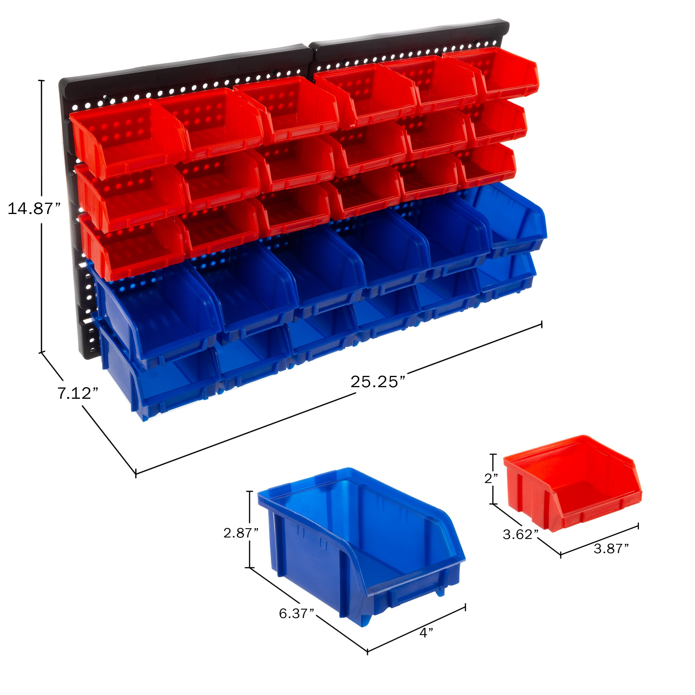 Organizador de pequeñas piezas de plástico grande de 30 compartimentos Fleming Supply 312675URX