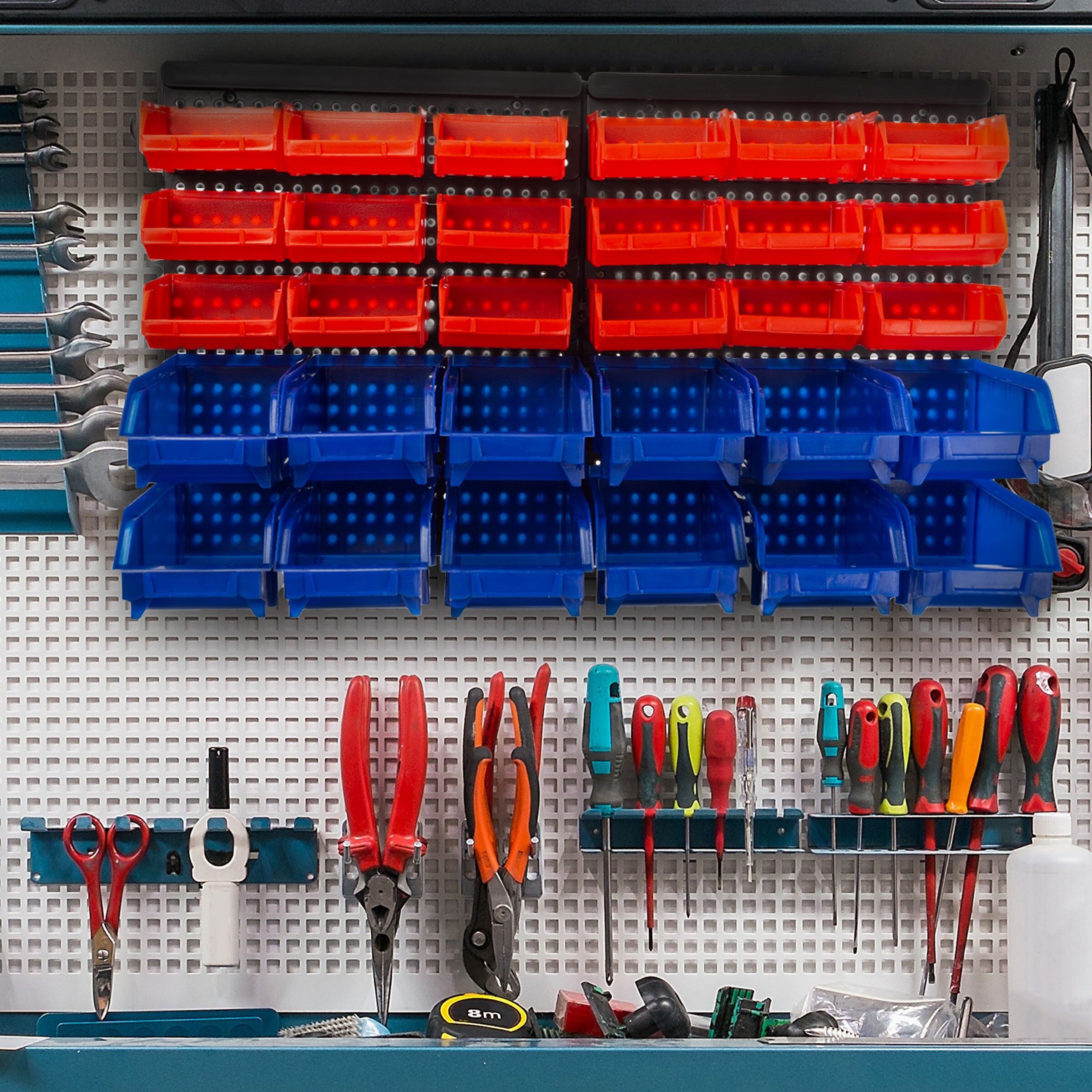 Organizador de pequeñas piezas de plástico grande de 30 compartimentos Fleming Supply 312675URX