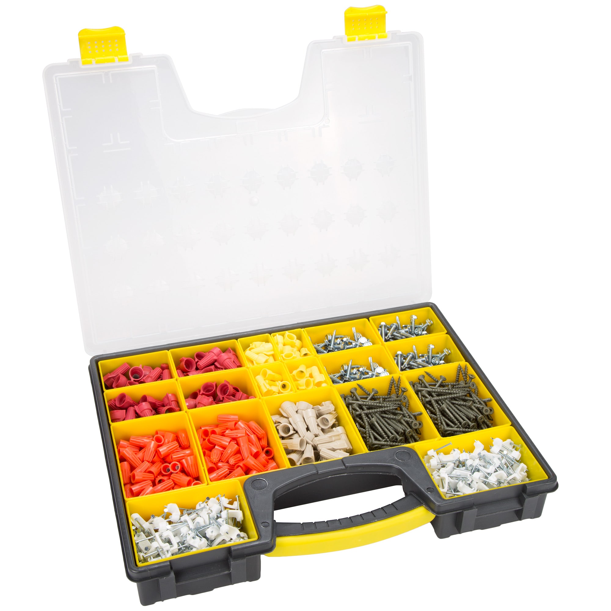 Organizador de plástico para piezas pequeñas de diferentes tamaños con 57 compartimentos de Fleming Supply 831932CSJ.
