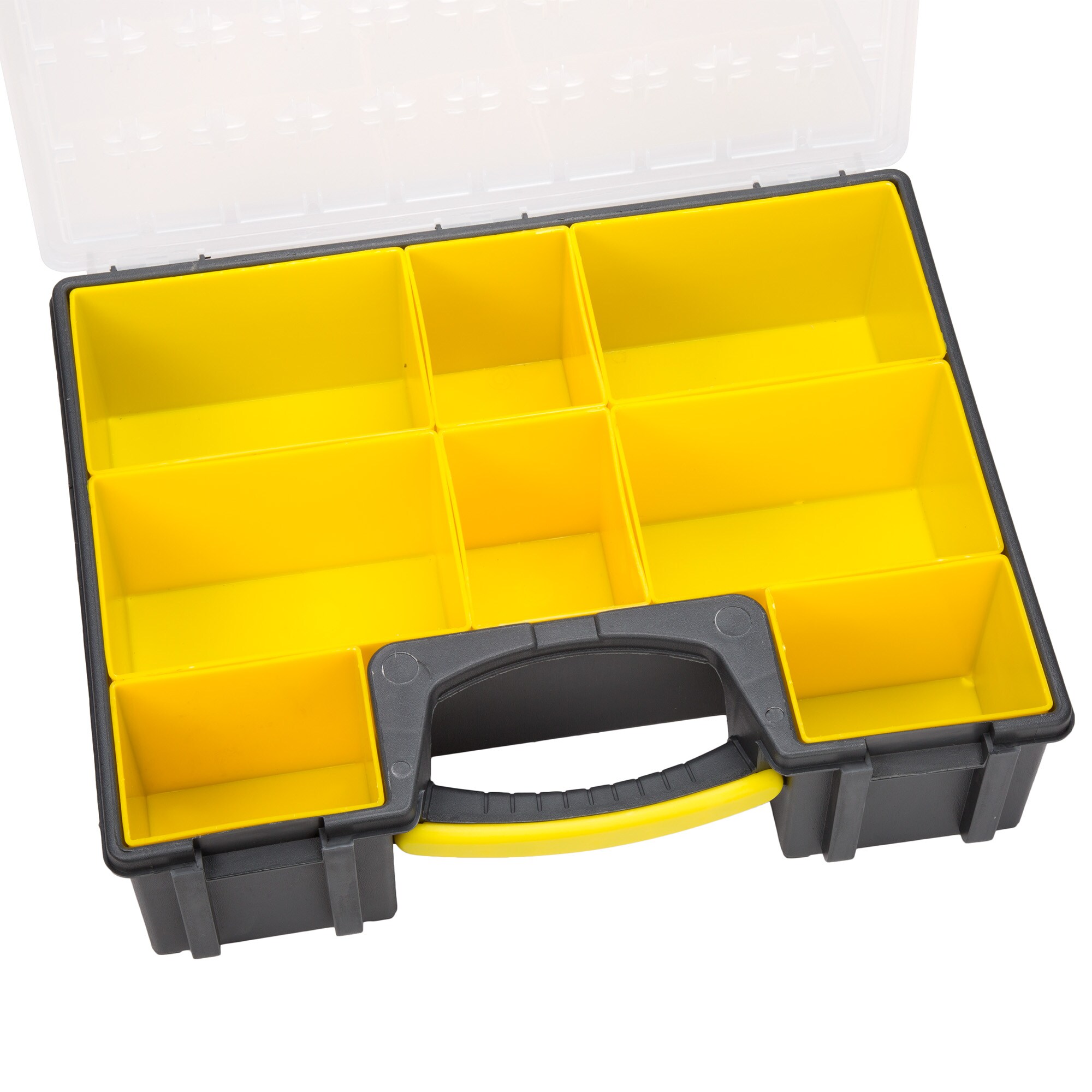 Organizador de plástico para piezas pequeñas de diferentes tamaños con 57 compartimentos de Fleming Supply 831932CSJ.