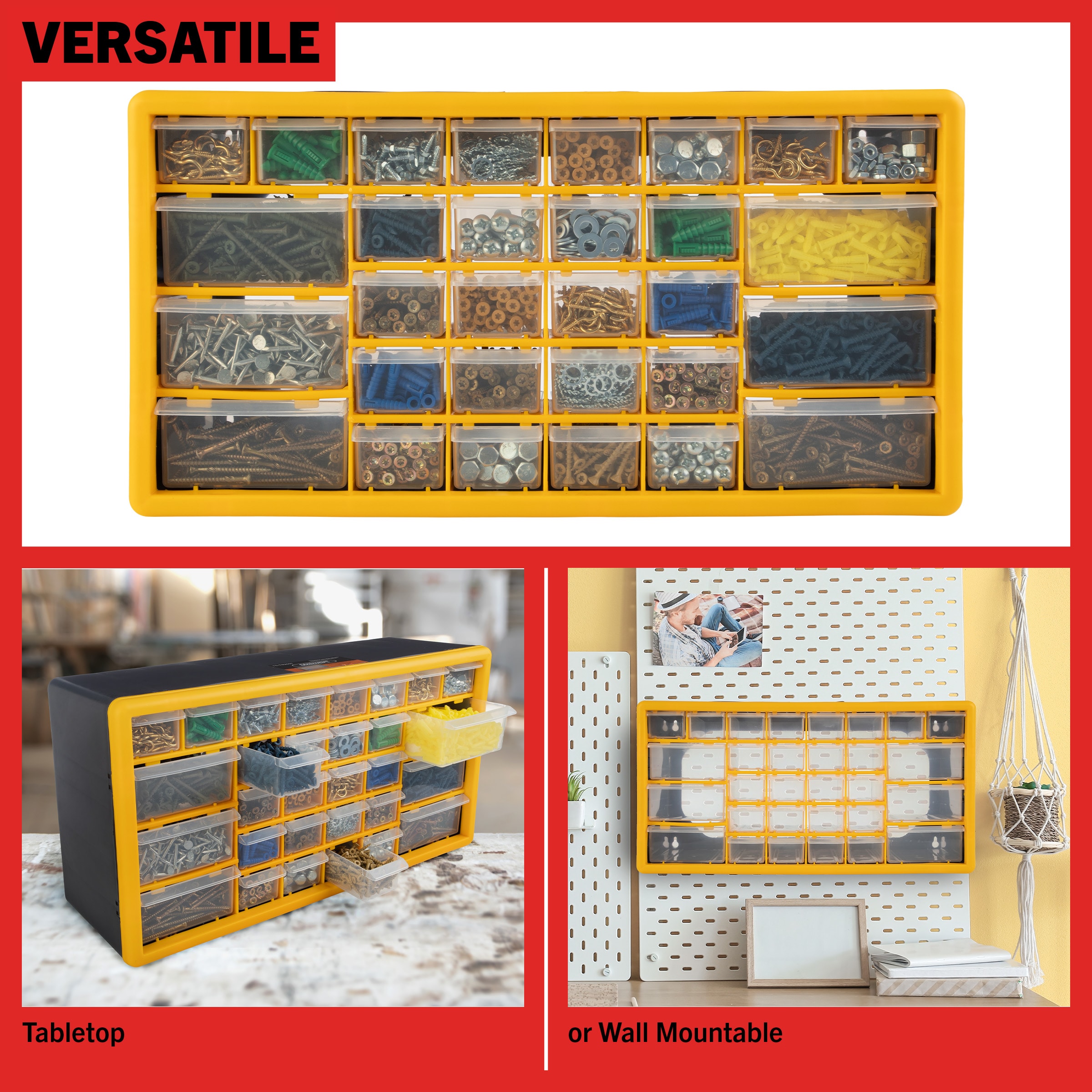 Organizador de Herramientas Stalwart con 30 Compartimentos de Plástico para Piezas Pequeñas 75-TS2007