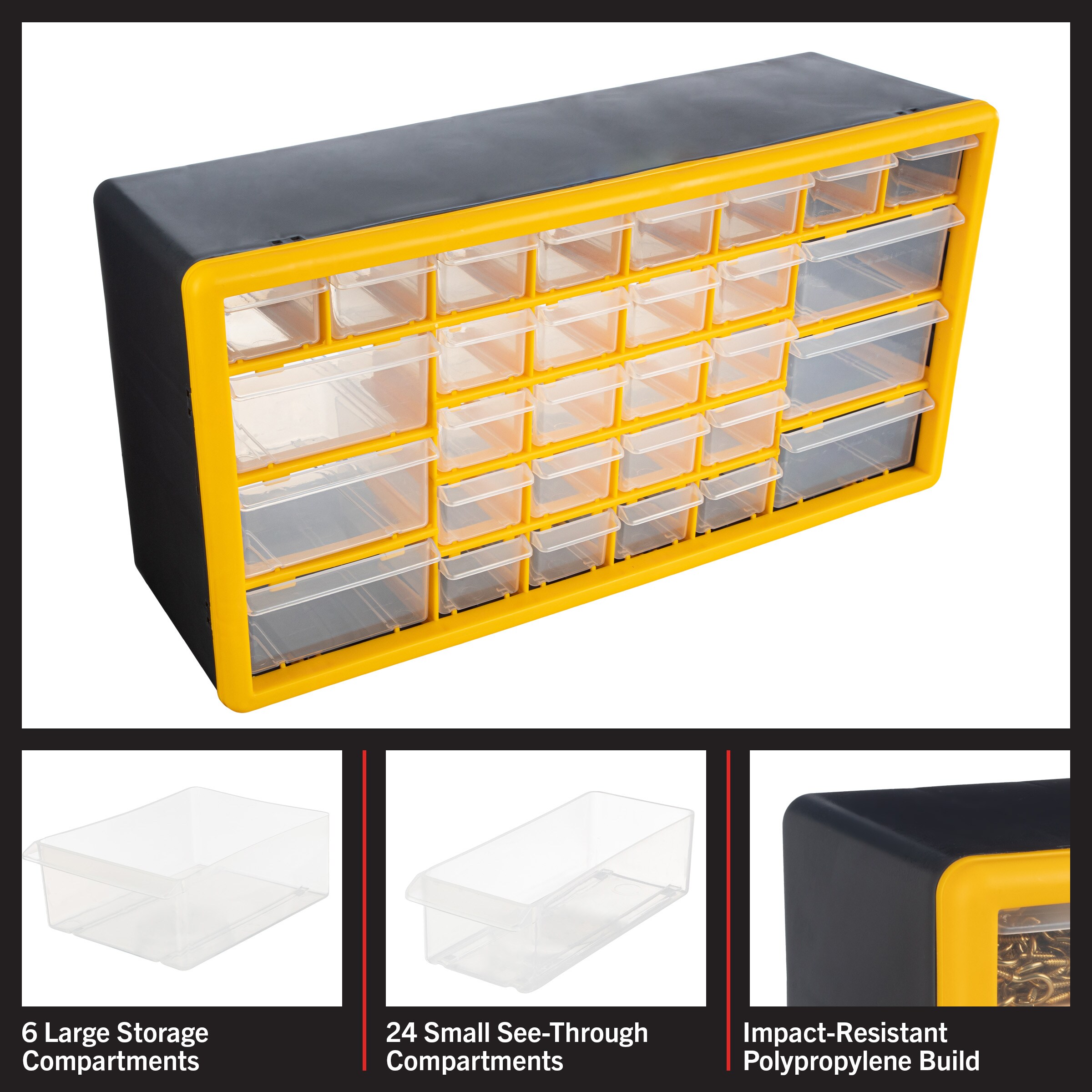 Organizador de Herramientas Stalwart con 30 Compartimentos de Plástico para Piezas Pequeñas 75-TS2007