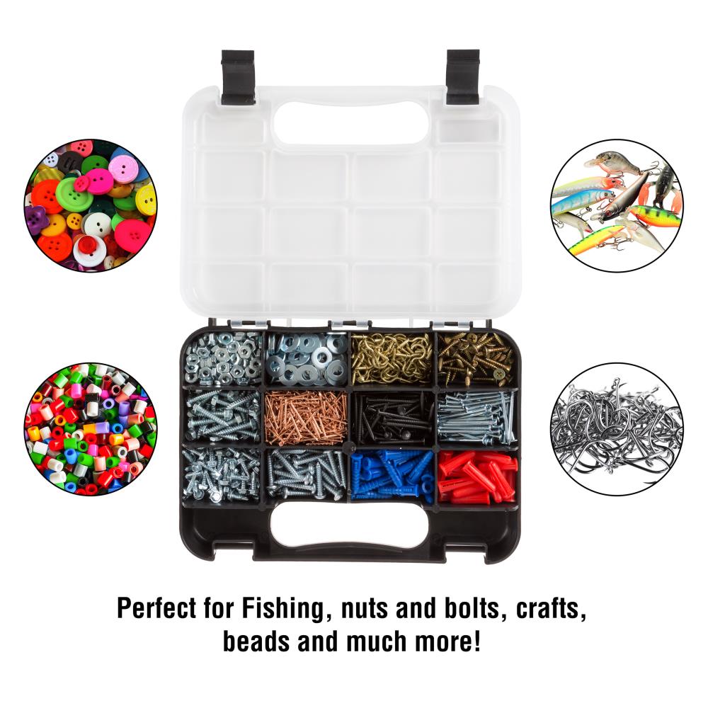 Organizador de plástico para piezas pequeñas con 14 compartimentos de almacenamiento de Fleming Supply