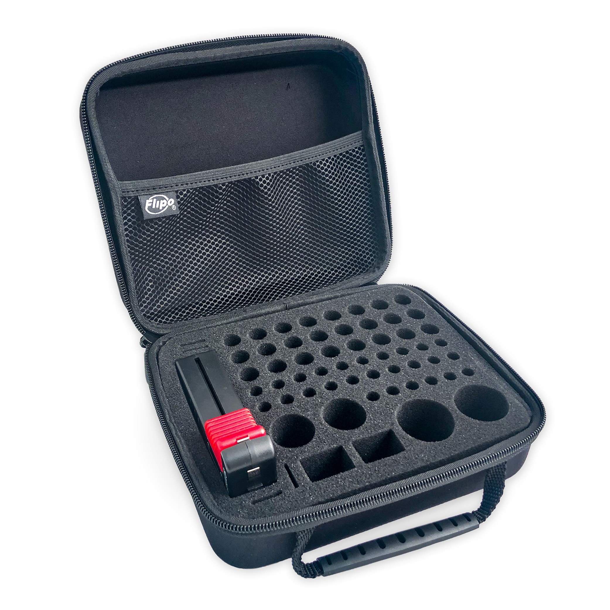 Organizador de tela para piezas pequeñas con 60 compartimentos para almacenamiento de baterías Flipo B-CASESM-BL