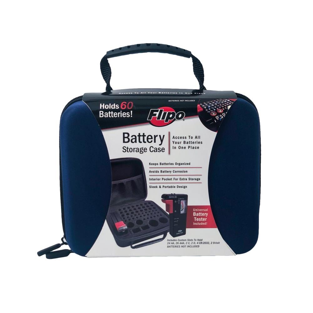 Organizador de tela para piezas pequeñas con 60 compartimentos para almacenamiento de baterías Flipo B-CASESM-BL