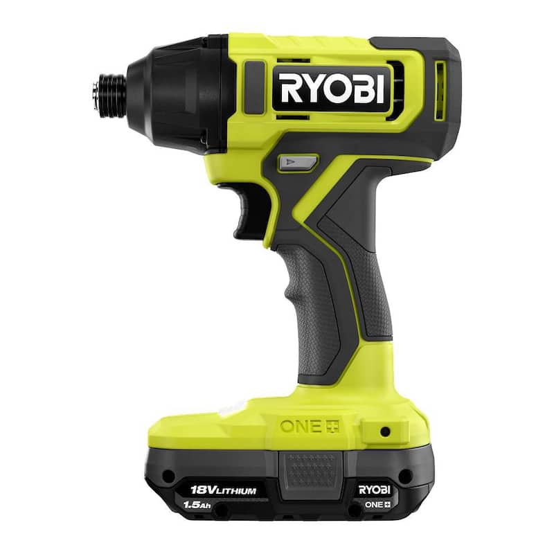 RYOBI ONE+ 18V Taladro/destornillador de impacto inalámbrico de 1/4 de pulgada con kit de baterías (2) 1.5 Ah y cargador - PCL235K2