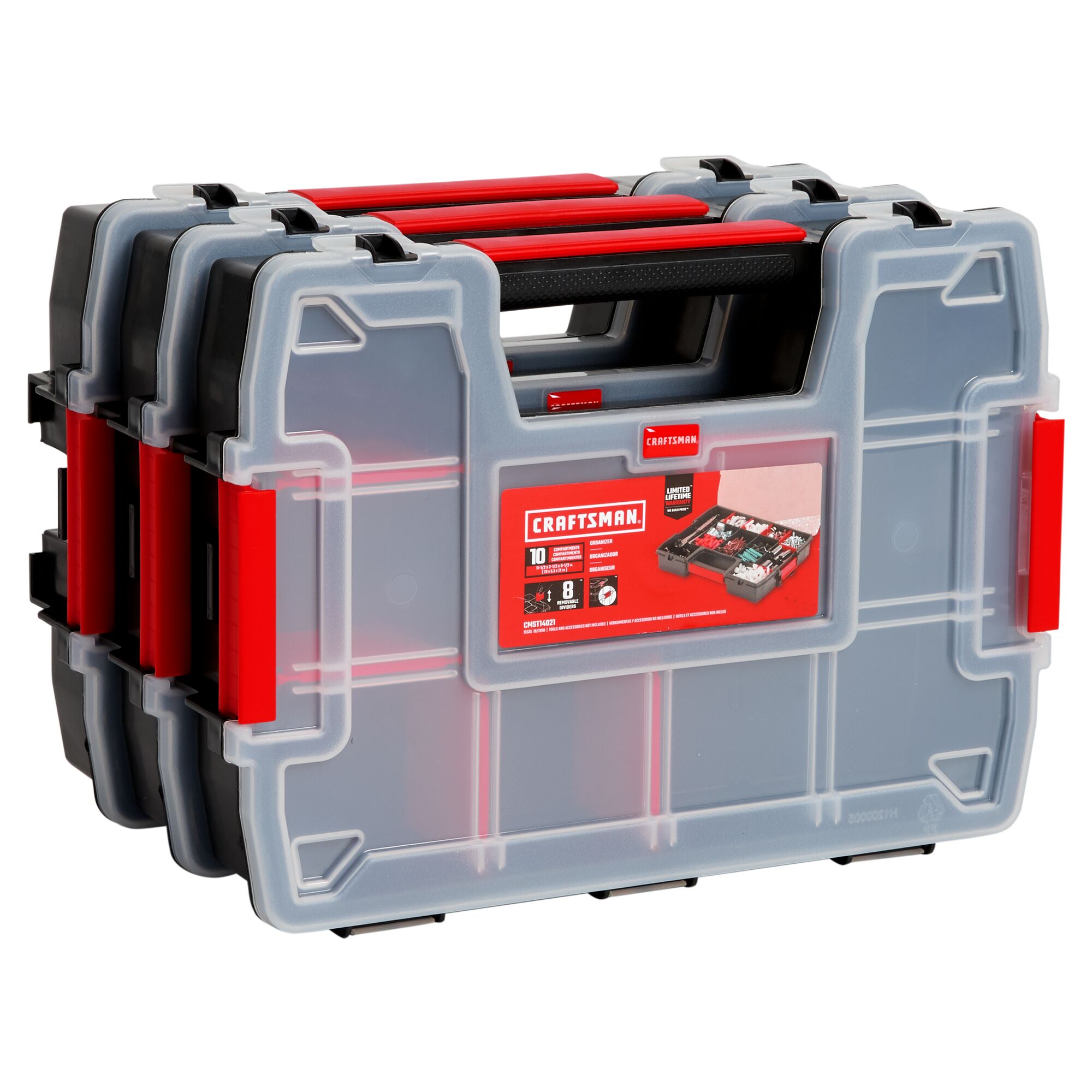 CRAFTSMAN 3-Pack 10-Compartment Small Plastic Small Parts Organizer CMST60964M

Organizador de pequeñas piezas plásticas CRAFTSMAN 3-pack de 10 compartimentos CMST60964M