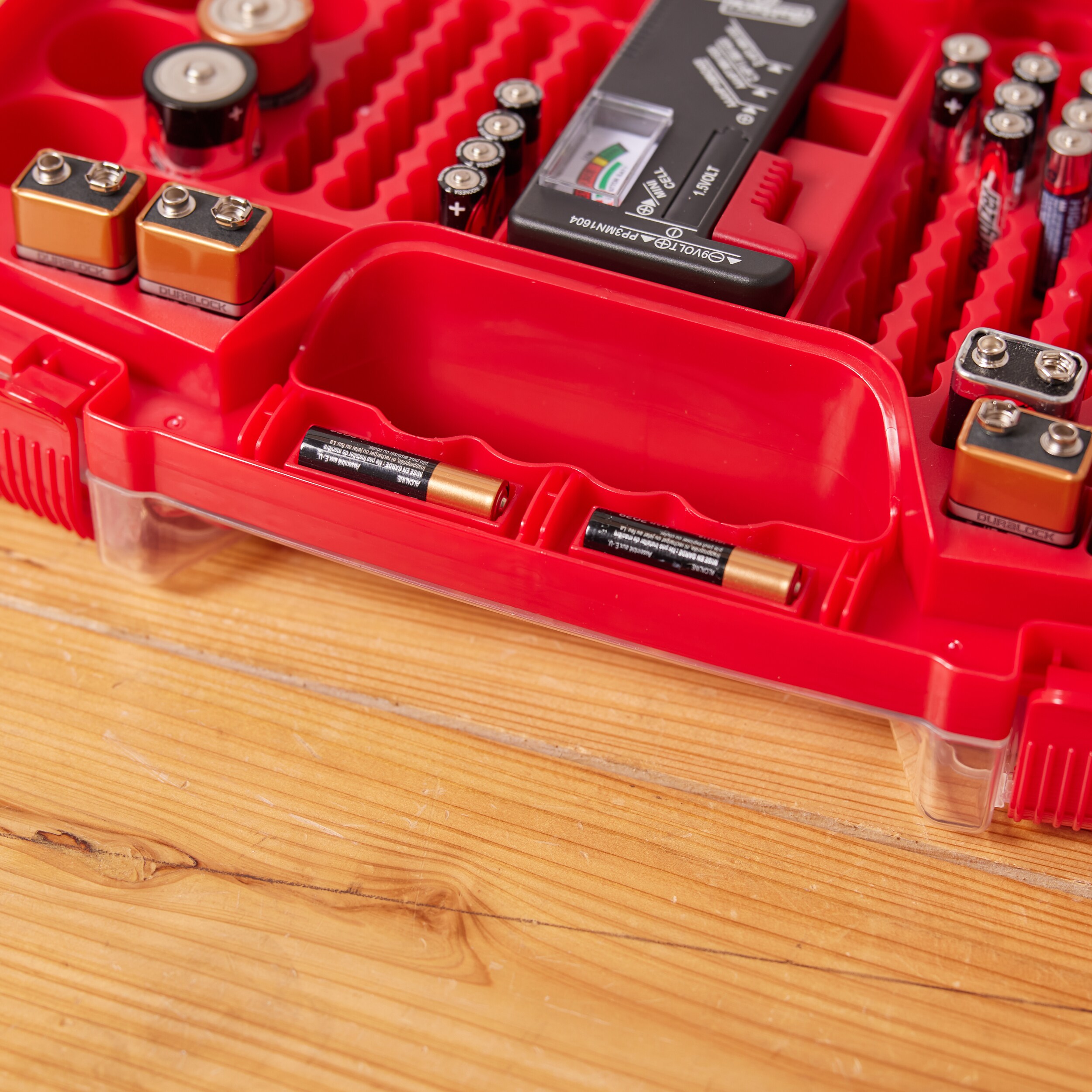 Battery Daddy Organizador de pilas 180 compartimentos - Organizador de piezas pequeñas de plástico mediano.