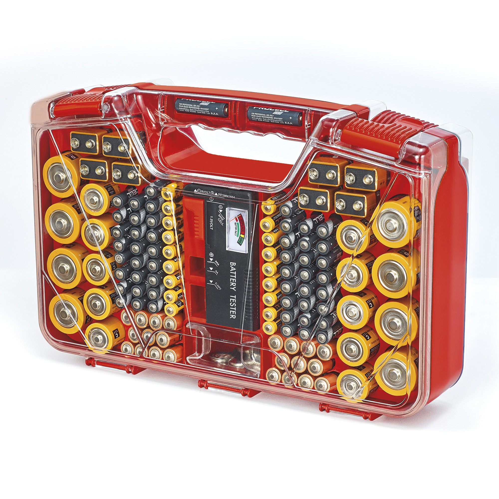 Battery Daddy Organizador de pilas 180 compartimentos - Organizador de piezas pequeñas de plástico mediano.