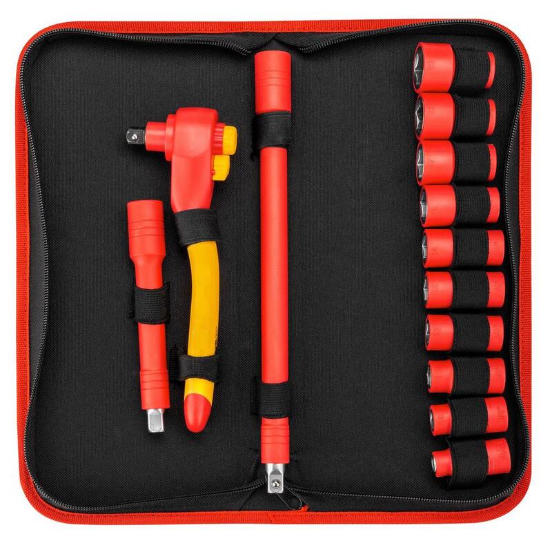 Juego de dados y trinquete VDE de 3/8 pulgadas de Powerbuilt EVT (13 piezas) - 642937