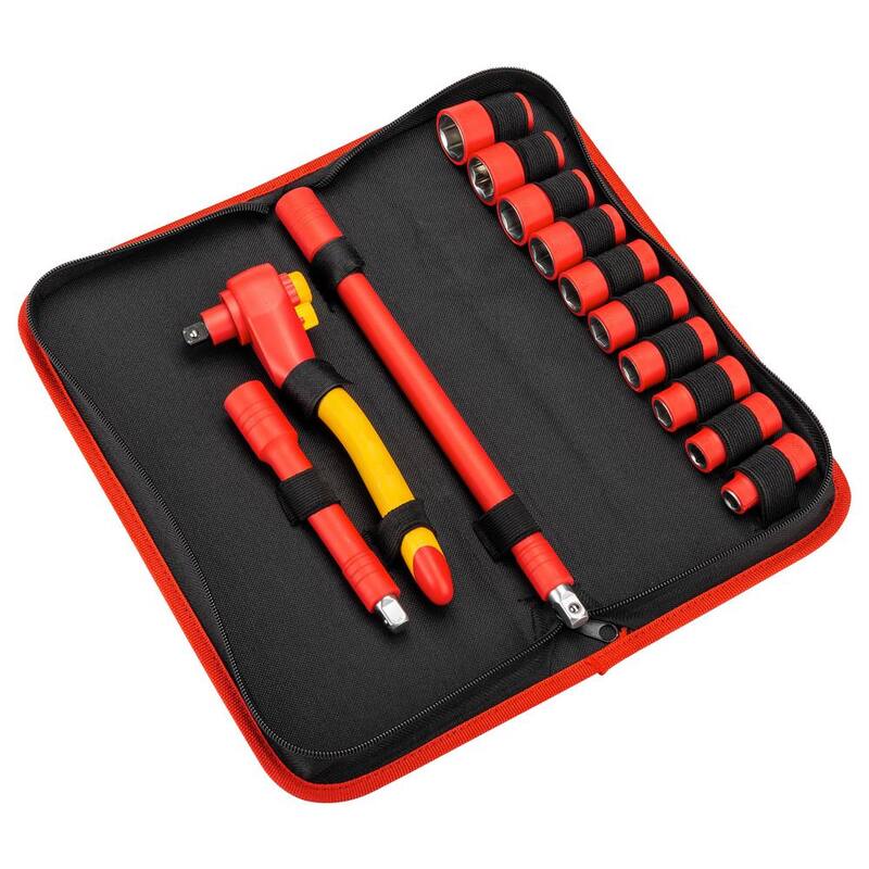 Juego de dados y trinquete VDE de 3/8 pulgadas de Powerbuilt EVT (13 piezas) - 642937