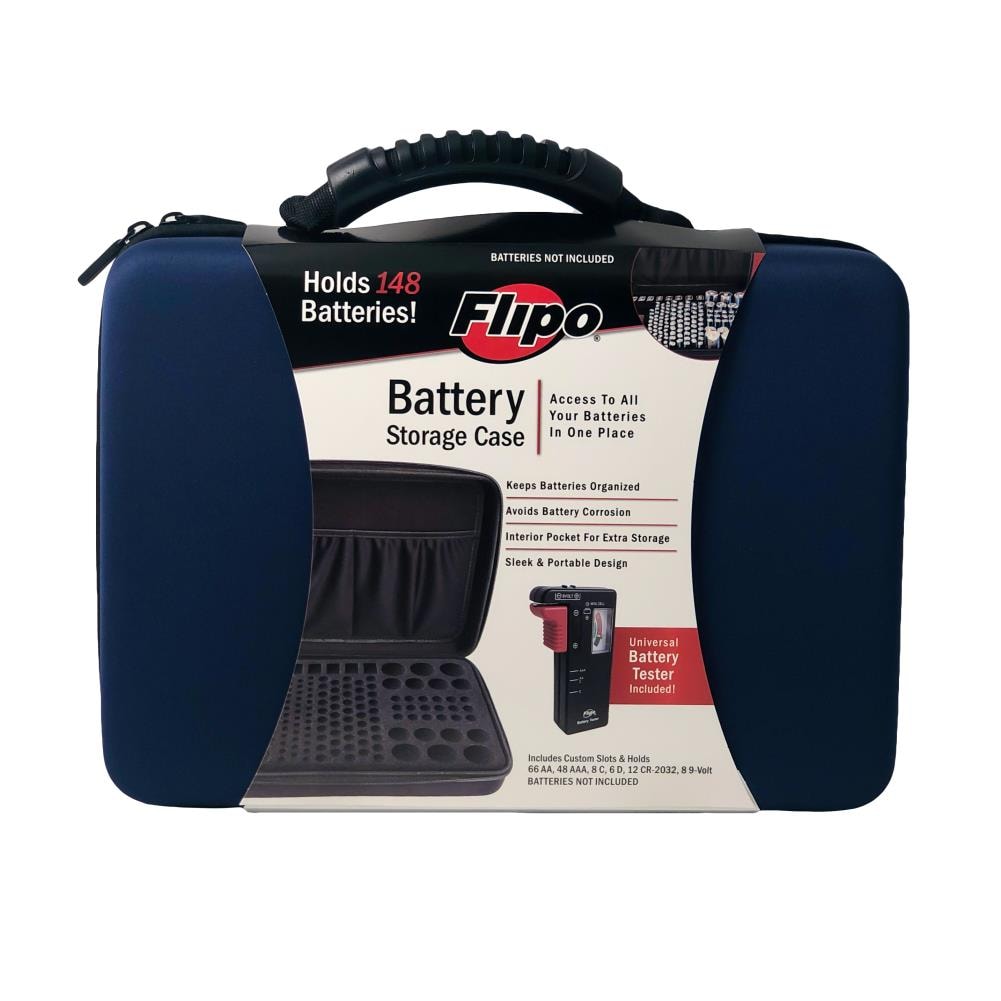 Organizador de baterías Flipo 148 compartimentos Organizador de piezas pequeñas de tela B-CASELG-BL