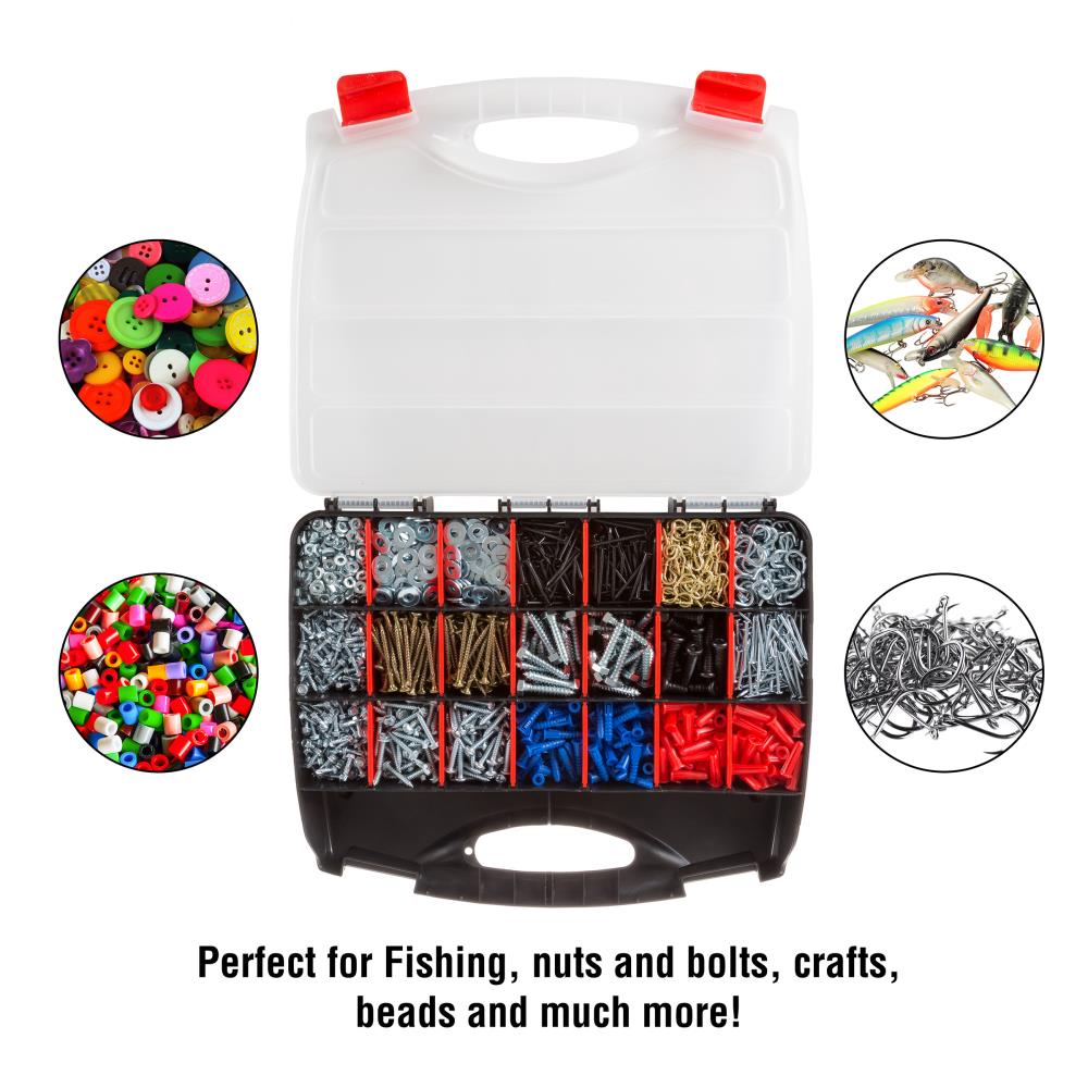 Organizador de pequeñas piezas de plástico mediano contenedor de 23 compartimentos de Fleming Supply