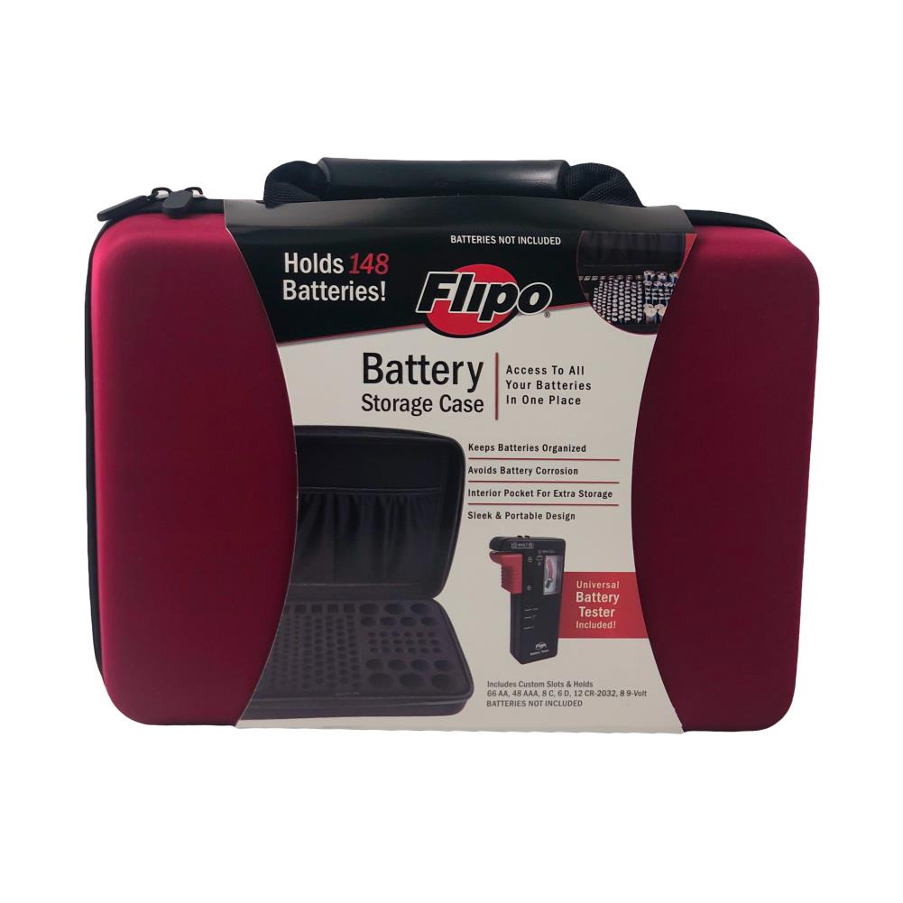 Organizador de pilas Flipo de 148 compartimentos, gran organizador de tela para piezas pequeñas B-CASELG-RB.