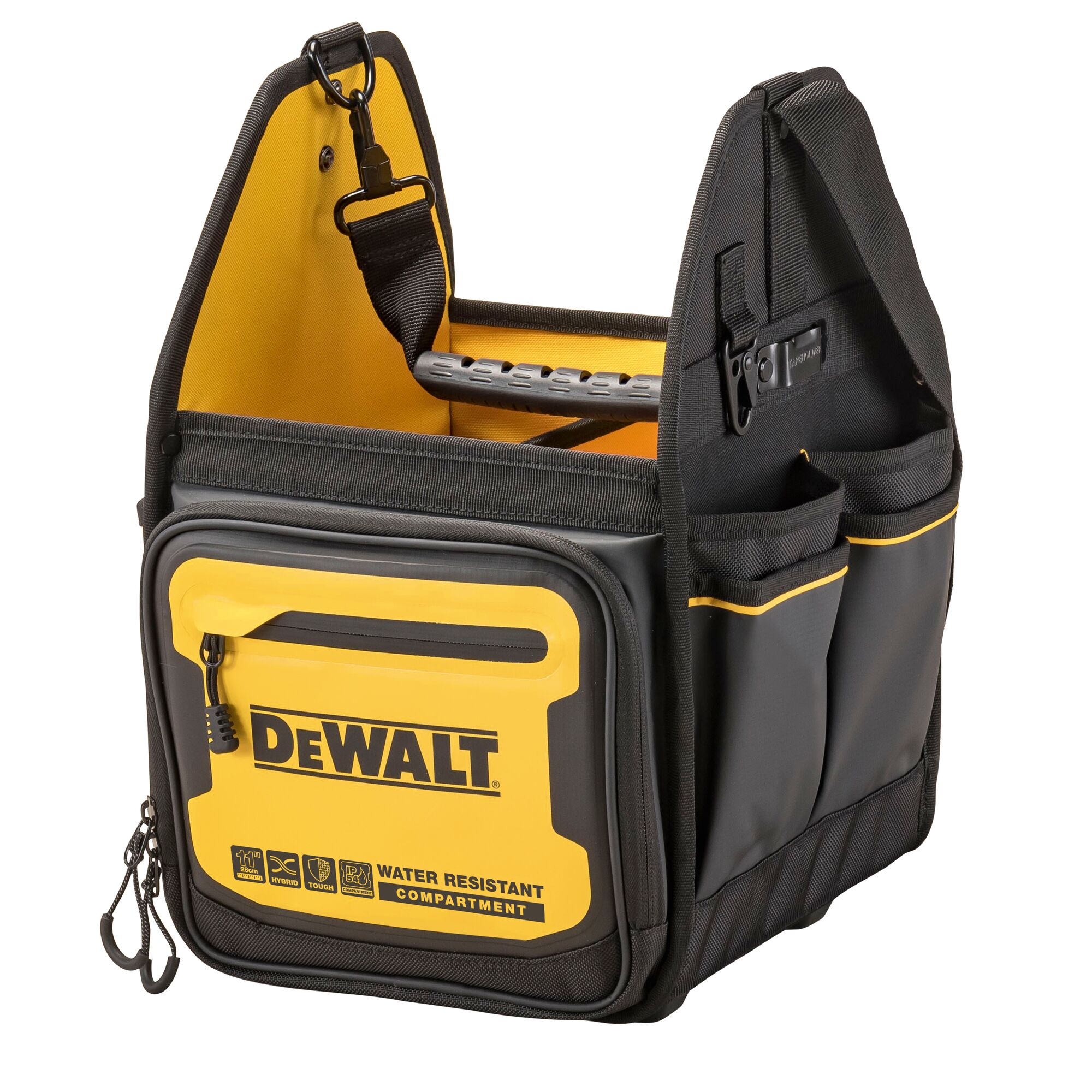 Bolsa de electricista con cierre DEWALT negro - amarillo de nailon balístico de 9.375 pulgadas de ancho x 16.125 pulgadas de profundidad x 11 pulgadas de largo DWST560105