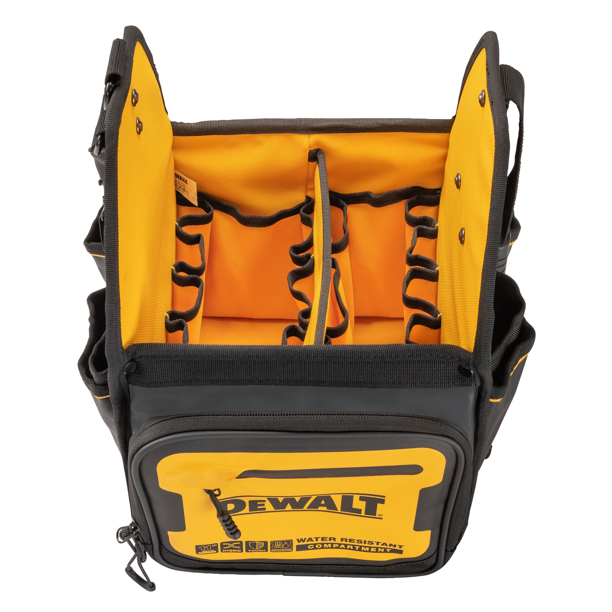 Bolsa de electricista con cierre DEWALT negro - amarillo de nailon balístico de 9.375 pulgadas de ancho x 16.125 pulgadas de profundidad x 11 pulgadas de largo DWST560105