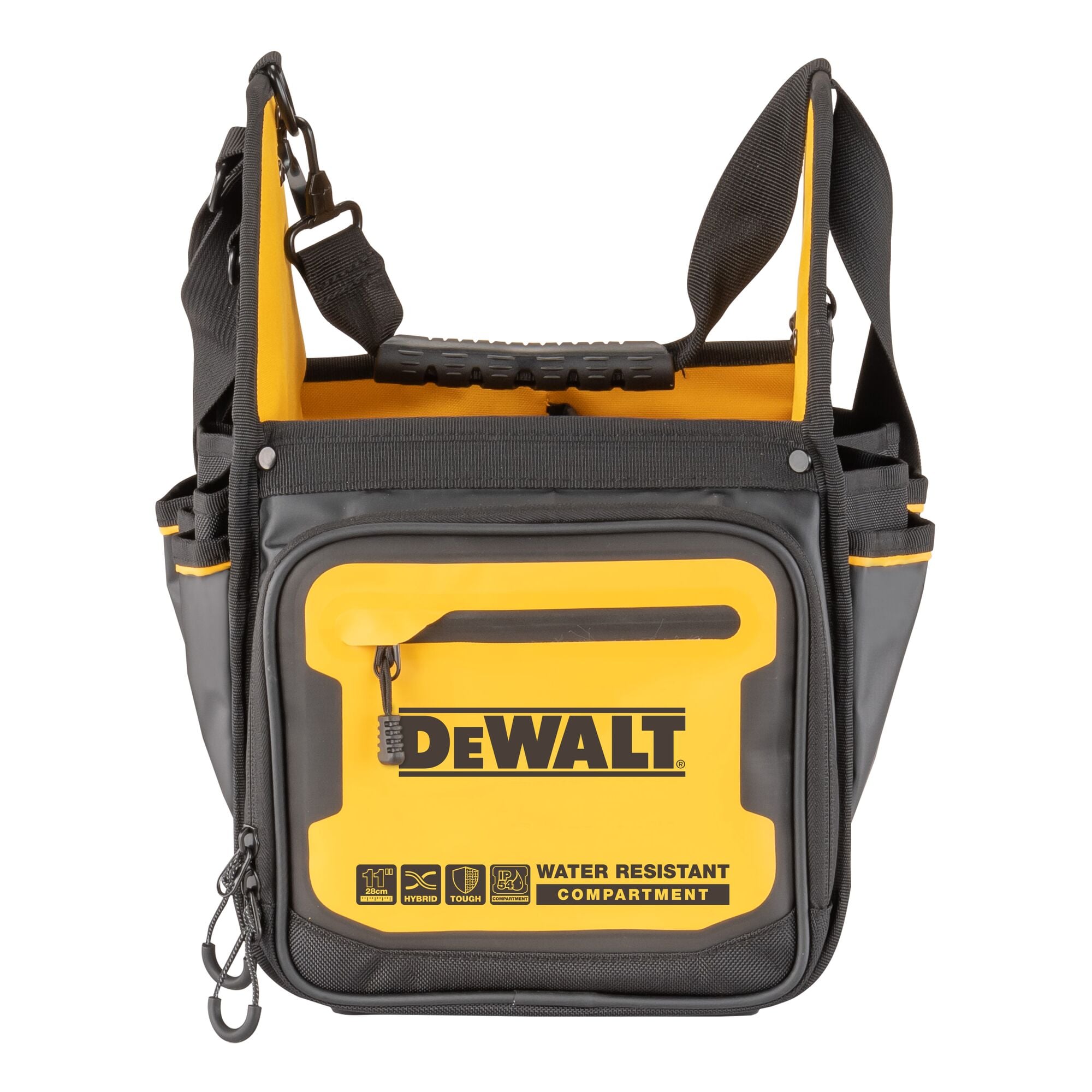 Bolsa de electricista con cierre DEWALT negro - amarillo de nailon balístico de 9.375 pulgadas de ancho x 16.125 pulgadas de profundidad x 11 pulgadas de largo DWST560105