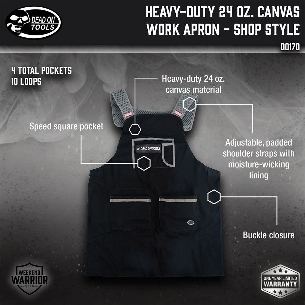 Delantal resistente de lona para proyectos estilo taller de 24 oz Dead On DO170
