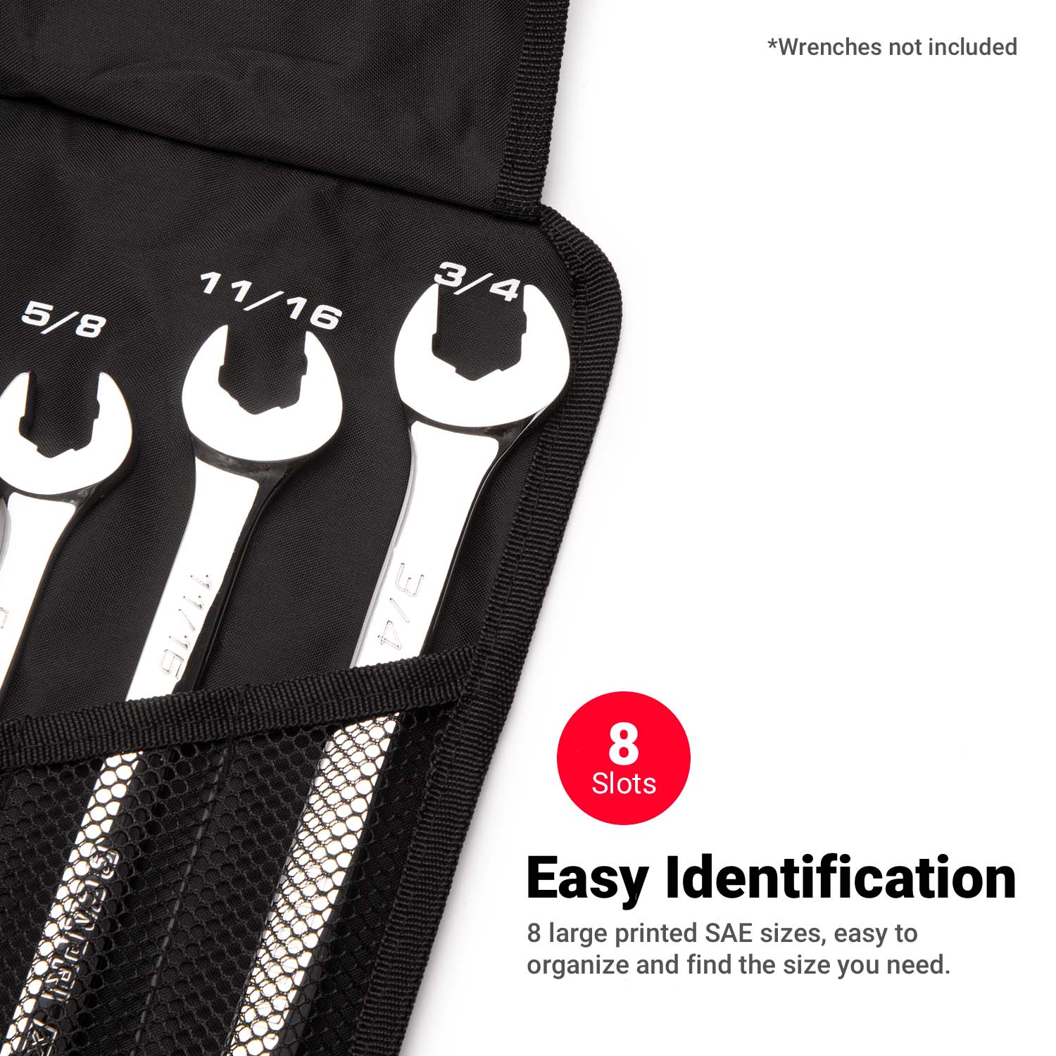 Bolsa para herramientas Capri Tools extra larga para construcción general con lona para enrollar llaves CP11750-8S-POUCH