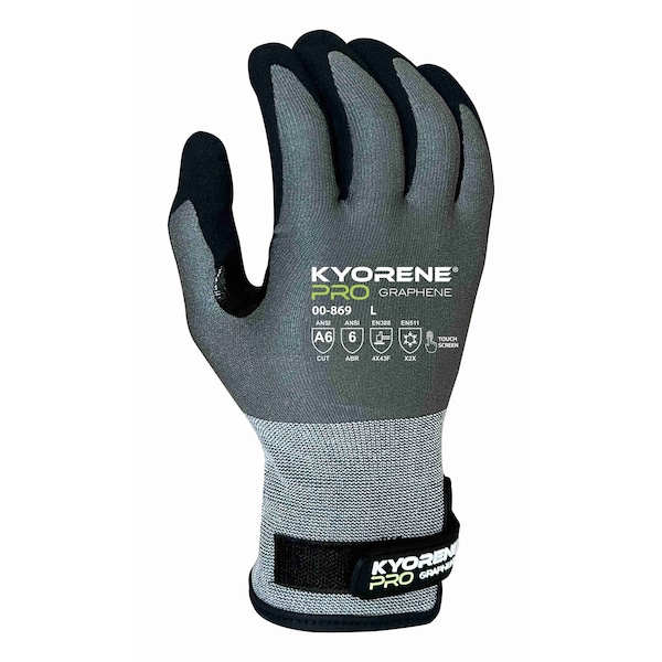 Guantes resistentes al corte de Armor Guys, Nivel de corte A6, 18g, gris/negro, XL - 00-869-XL