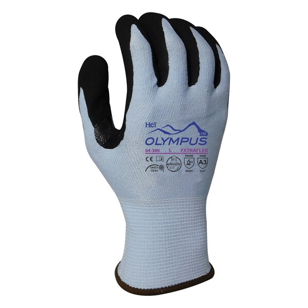 Guantes resistentes a cortes de Armor Guys, Nivel de corte A3, 13g, azul claro/negro, M - 04-300-M.