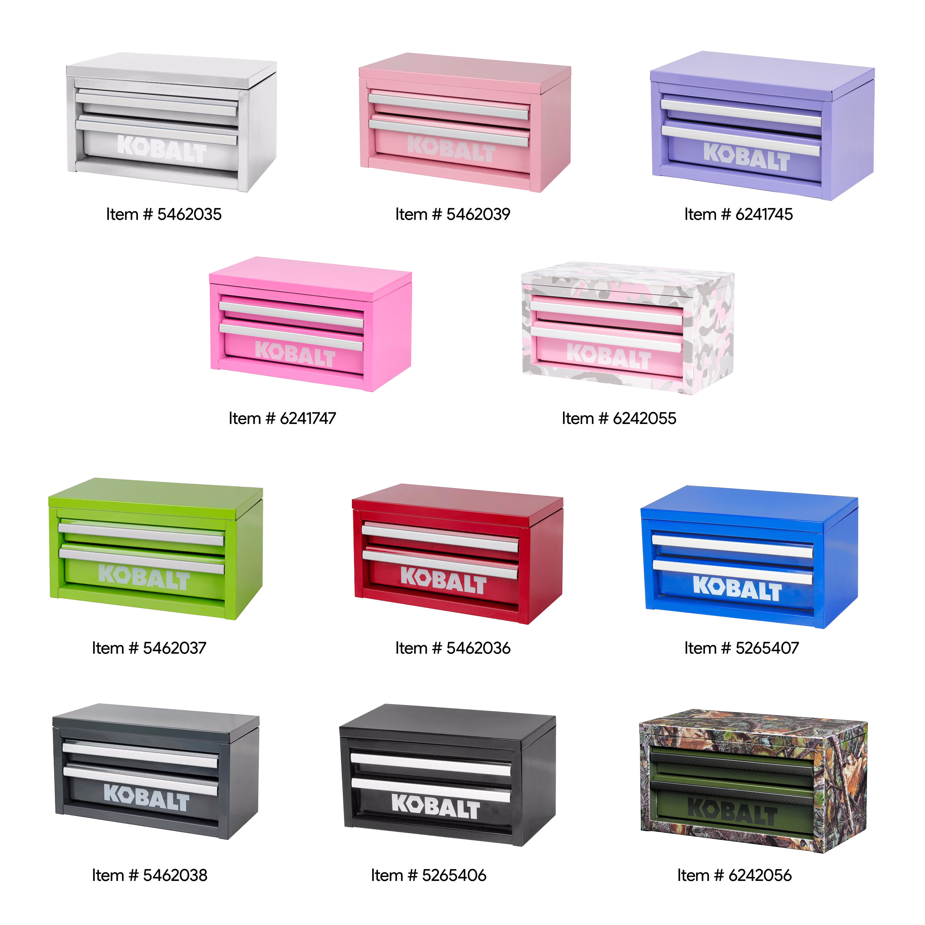Caja de herramientas portátil mini Kobalt 10.83 pulgadas de ancho x 5.91 pulgadas de alto x 5.91 pulgadas de profundidad, con 2 cajones, color rosa fuerte, de acero 55232