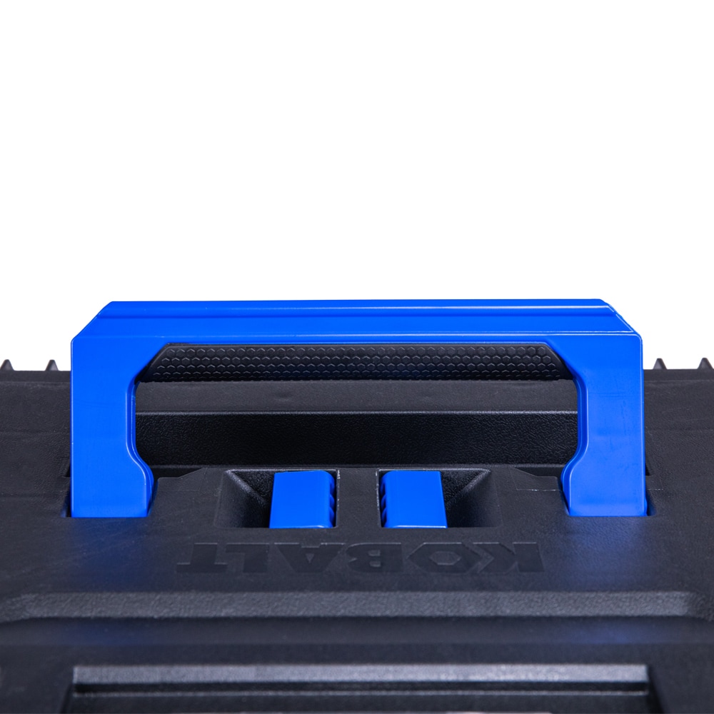 Caja de herramientas de plástico negra Kobalt CASESTACK de 21.25 pulgadas de ancho x 11 pulgadas de alto x 14 pulgadas de profundidad KCS-MTBOX1-03