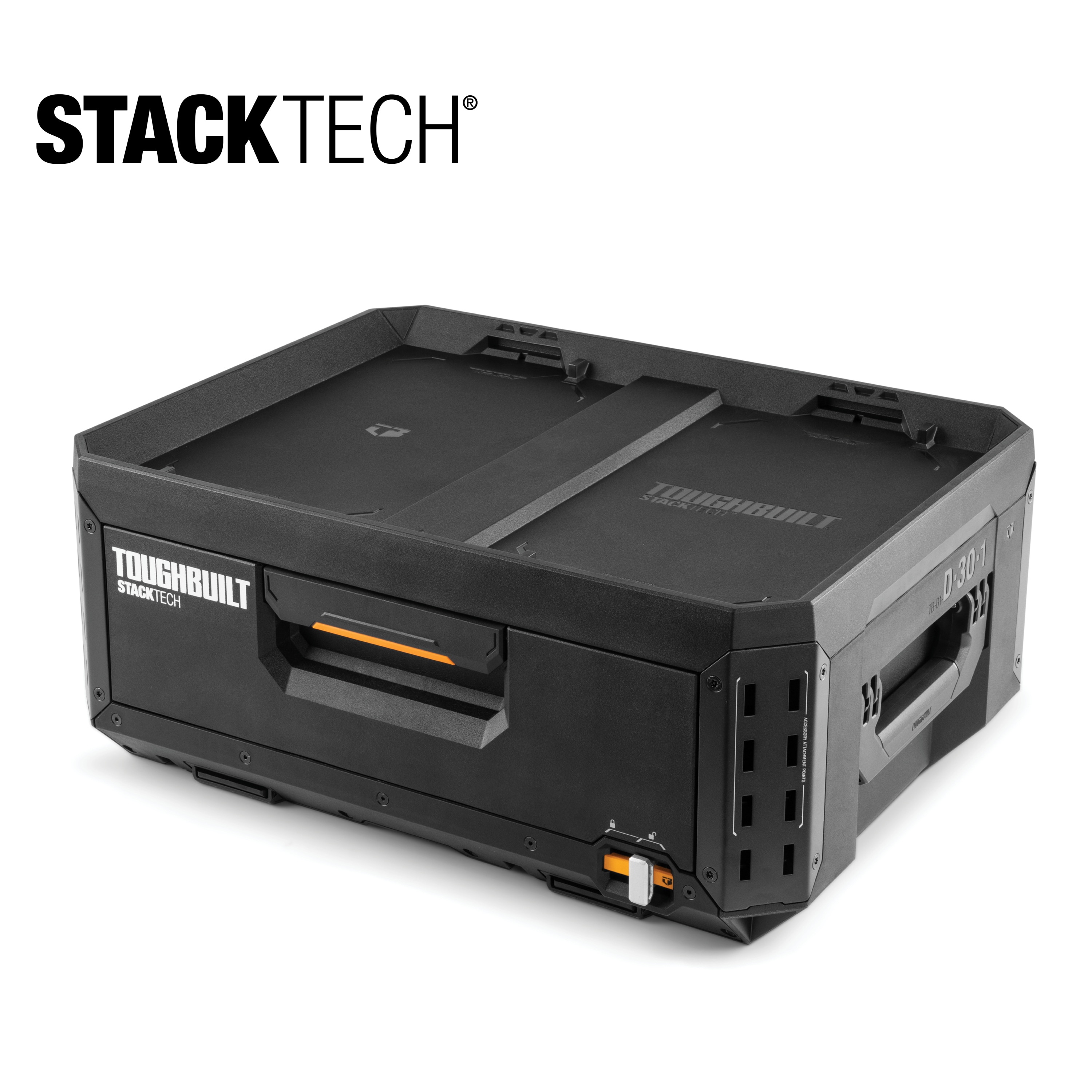 Caja de herramientas de plástico/metal TOUGHBUILT STACKTECH de 21 pulgadas de ancho x 8.8 pulgadas de alto x 16 pulgadas de profundidad TB-B1-D-30-1