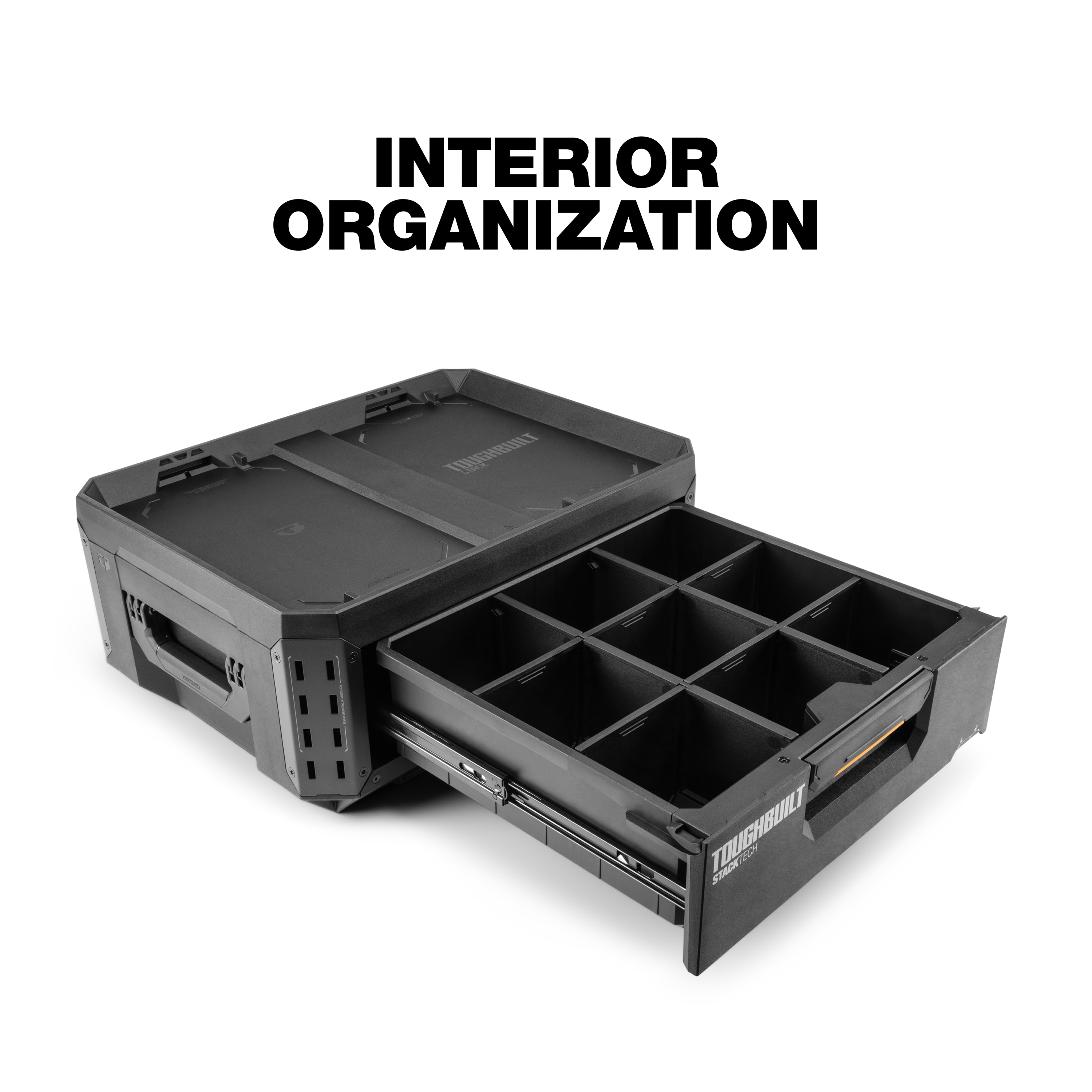 Caja de herramientas de plástico/metal TOUGHBUILT STACKTECH de 21 pulgadas de ancho x 8.8 pulgadas de alto x 16 pulgadas de profundidad TB-B1-D-30-1