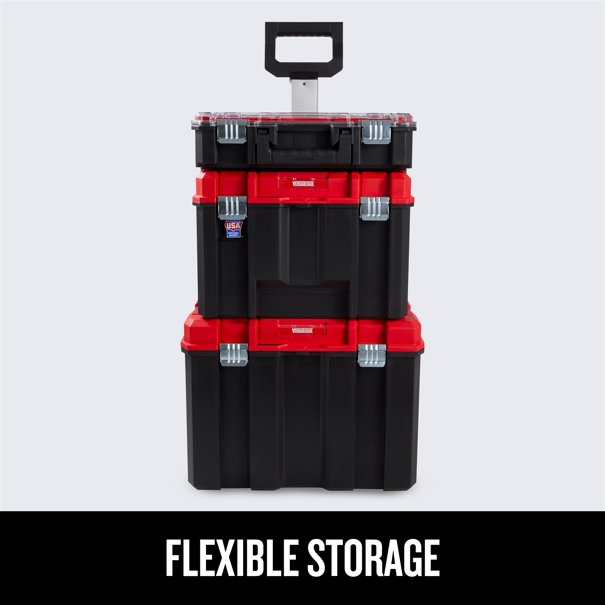 CRAFTSMAN VERSASTACK 17.126-pulgadas de ancho x 30.9-pulgadas de alto x 20.157-pulgadas de profundidad Caja de herramientas rodante de plástico/metal negro CMST60402